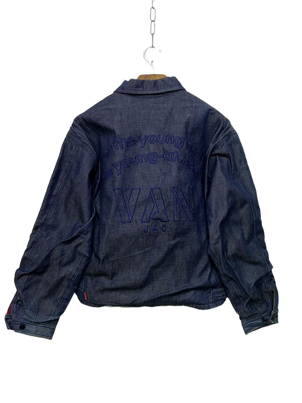 Van × Vintage Vintage 90s Van Jac Denim Jacket Embroidered Spell Out Size US M / EU 48-50 / 2 - 2 Thumbnail