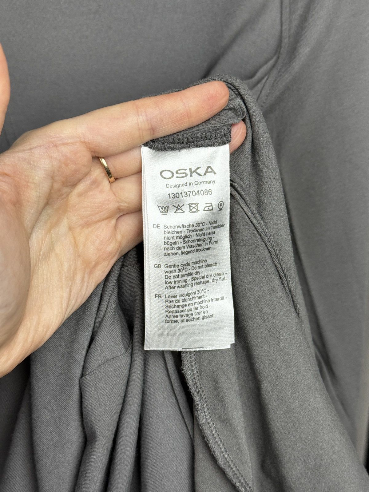 OSKA OSKA Grey Viscose Comfort Fit midi dress avant garde sz 3 Size L / US 10 / IT 46 - 10 Thumbnail