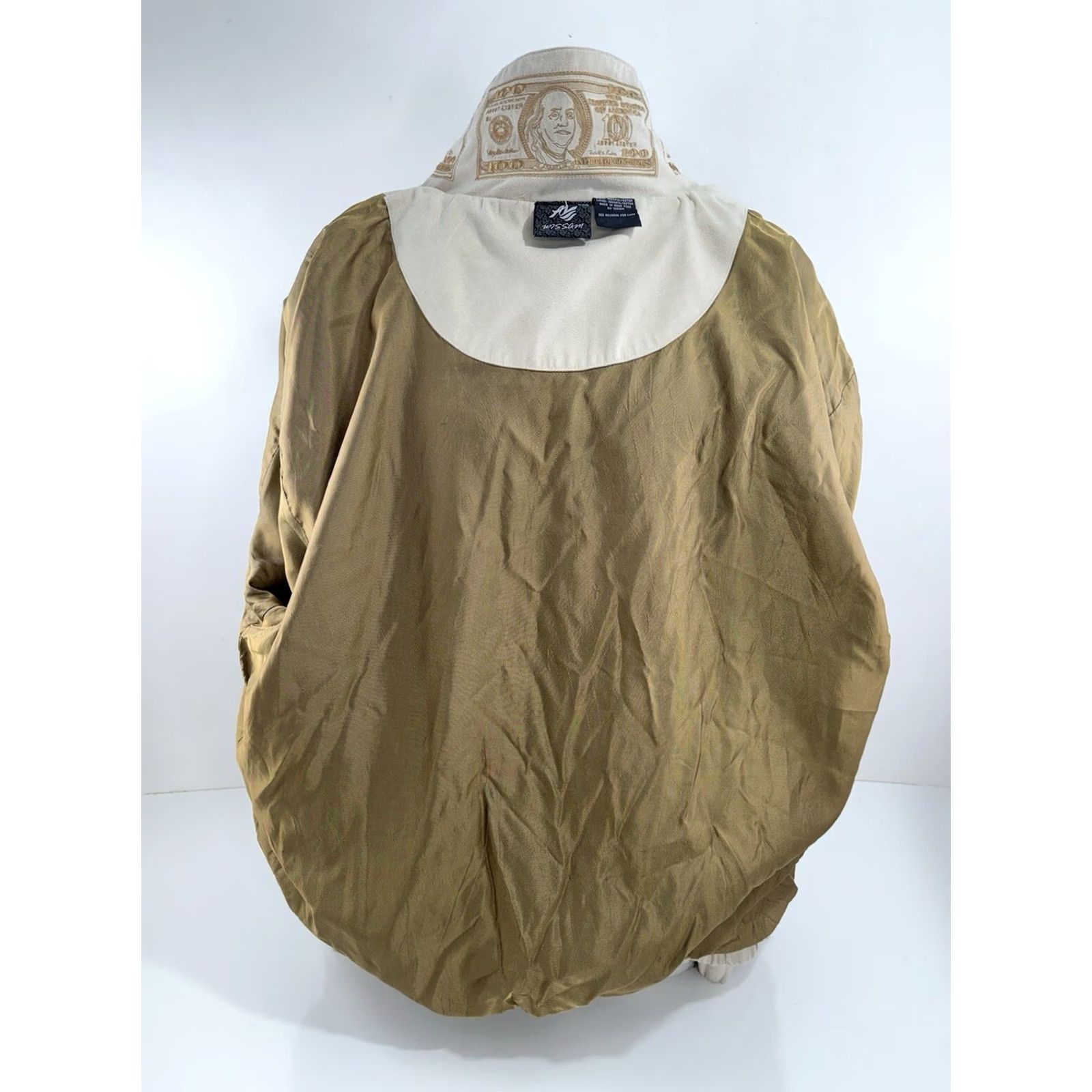 Vintage VINTAGE Benjam in 100 Dollars? Embroidered AL WISSAM Jacket - 2XL Beige Full Zip Men’s Urban EXCELLENT Size US XXL / EU 58 / 5 - 5 Thumbnail