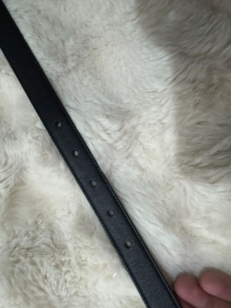 Saint Laurent Paris Saint Laurent Paris Black and silver logo embossed belt be Size ONE SIZE - 6 Thumbnail