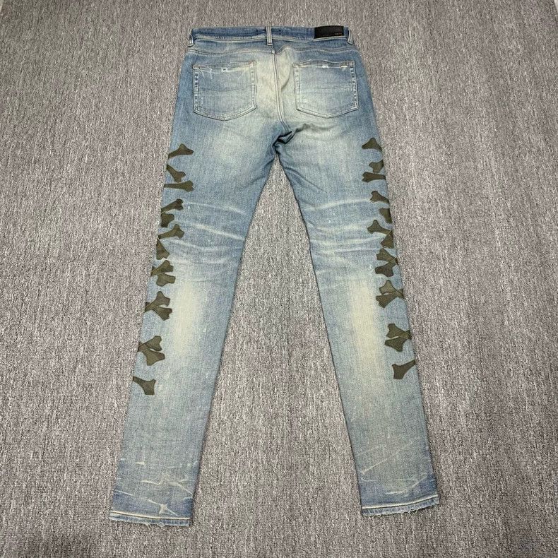 Amiri Amiri Blue bone patchwork jeans 2506-Nextarrow Size US 33 - 2 Thumbnail