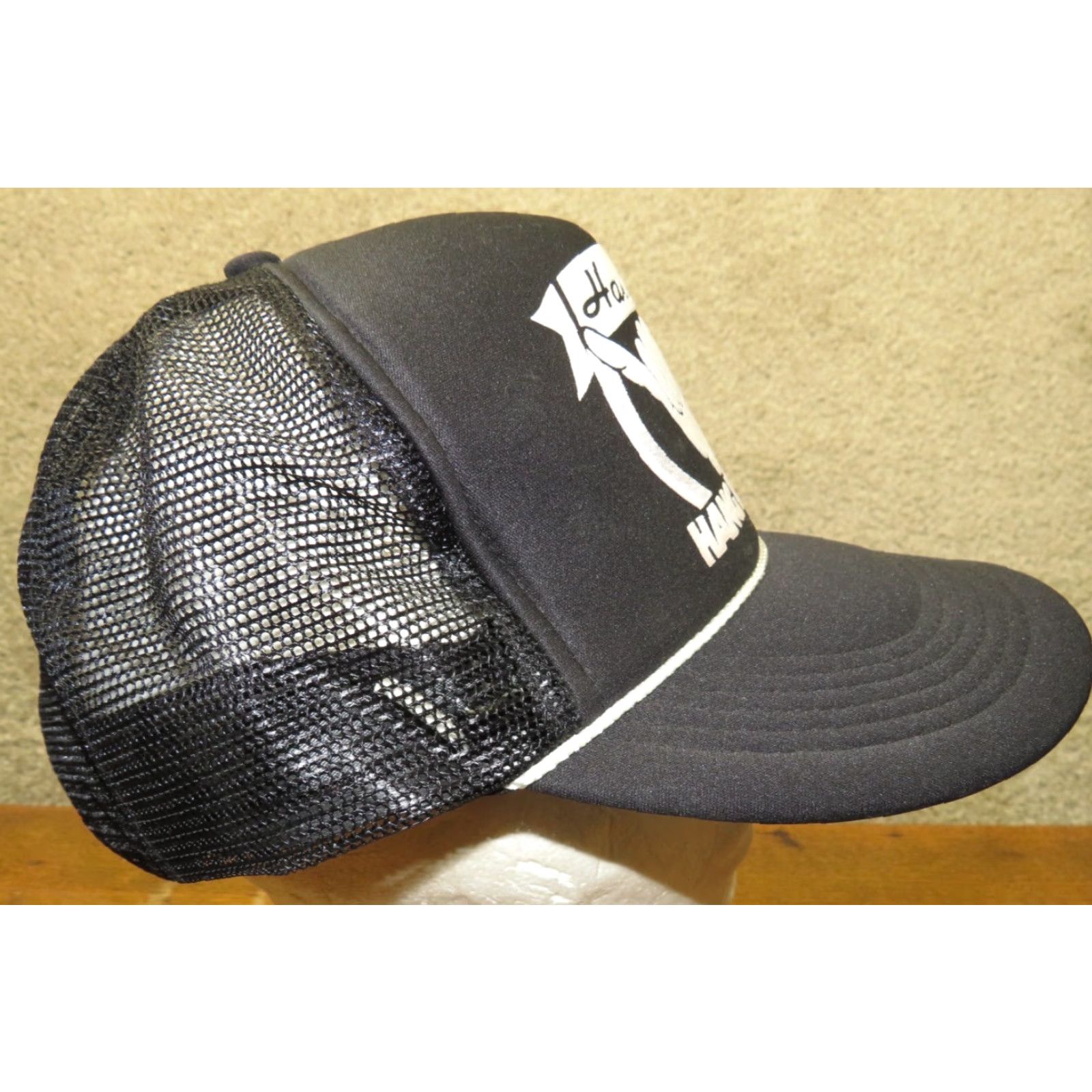 Logo 7 VTG Hawaii Hang Loose Hand Logo symbol Black Trucker adjustable hat Size ONE SIZE - 2 Thumbnail