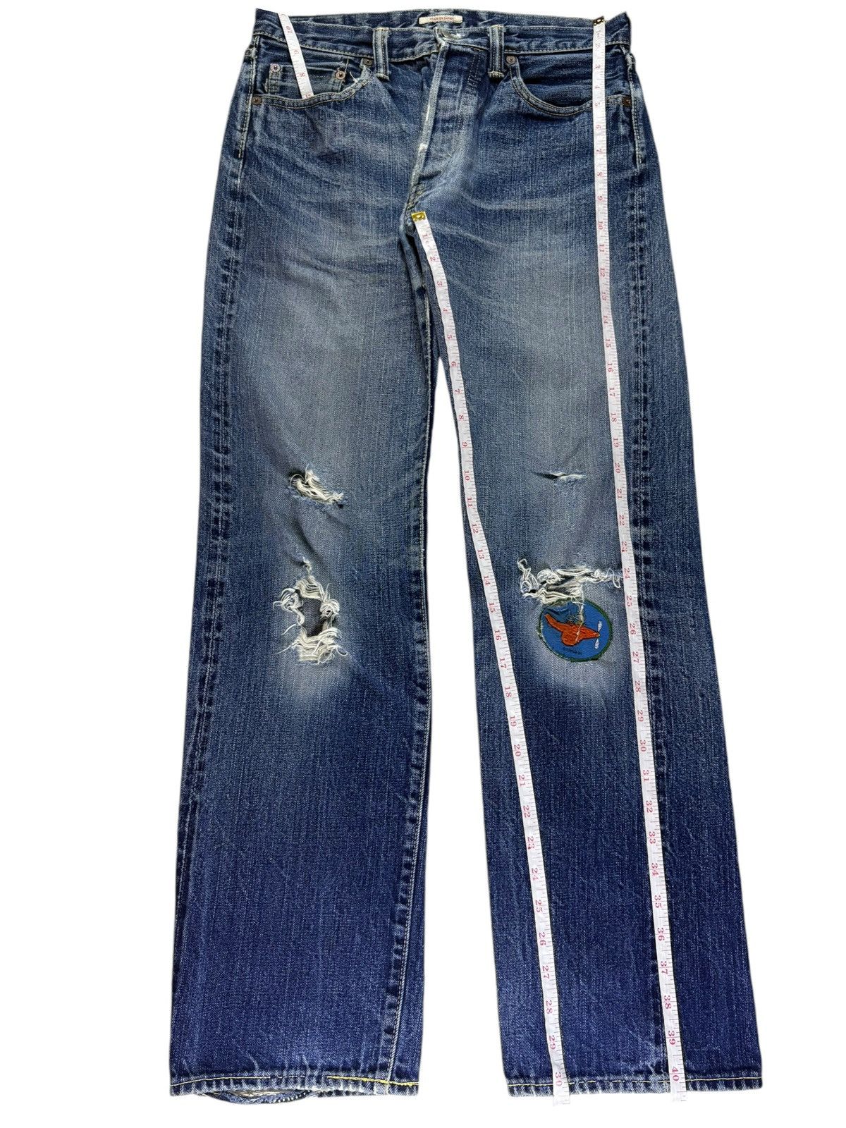 Eternal Vintage Eternal Japanese Selvedge Bartacks Loose Jeans Size US 31 - 13 Thumbnail