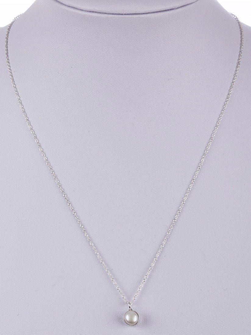 Designer Sterling Silver Bezel Set Pearl Astrology Pendant Necklace Size ONE SIZE - 2 Thumbnail