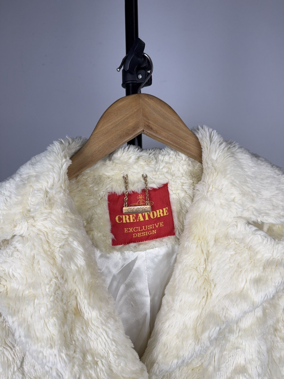 Japanese Brand Avant Garde 00s Ivory Faux Fur Coat Vintage Korean Designer Size S / US 4 / IT 40 - 7 Thumbnail