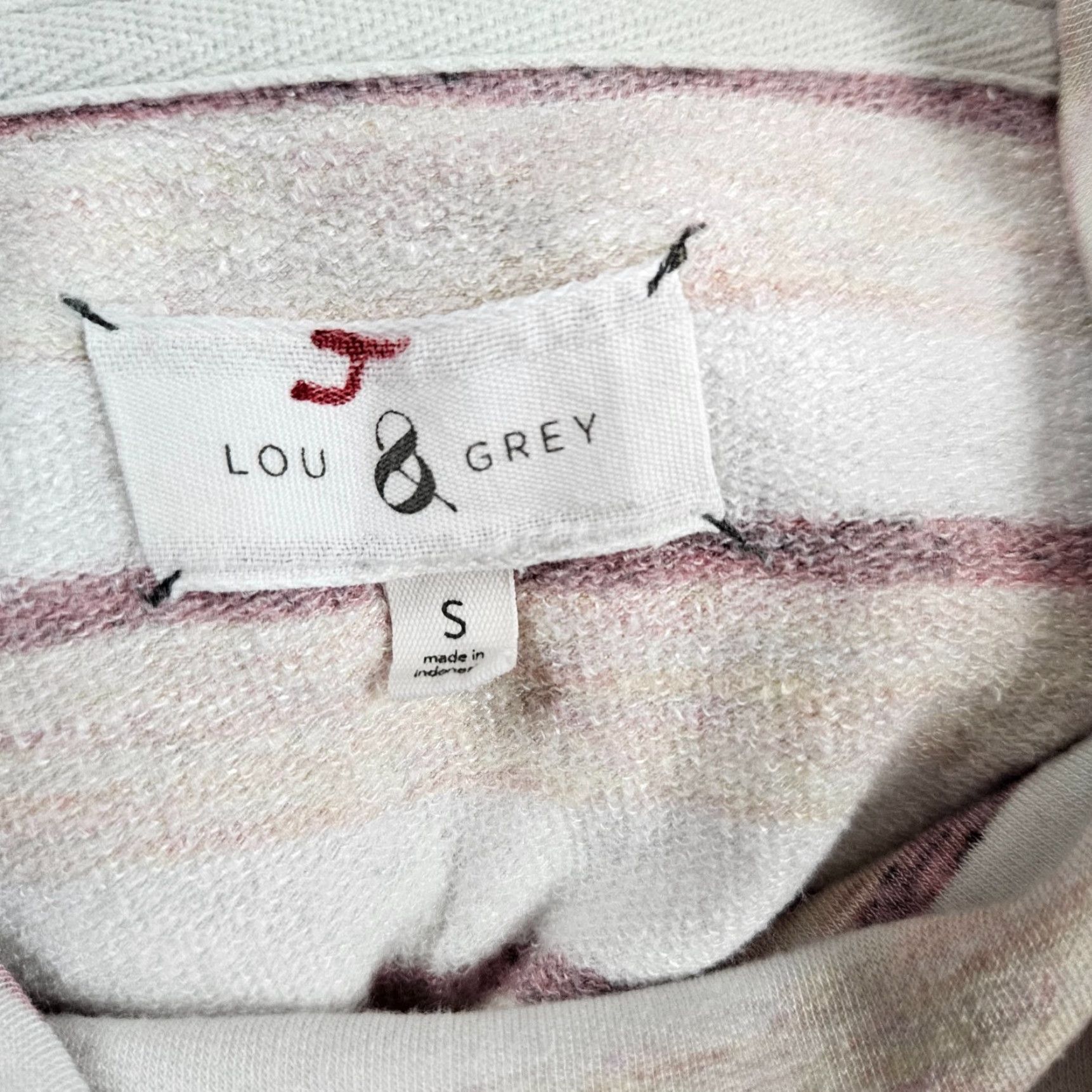 Lou & Grey Lou & Grey Womens Cowl Neck Top Sz S Pink White Stripe Rayon Blend Pullover 3/4 Sleeve Womens Stripe Colorful Knit Shirt Size S / US 4 / IT 40 - 6 Thumbnail