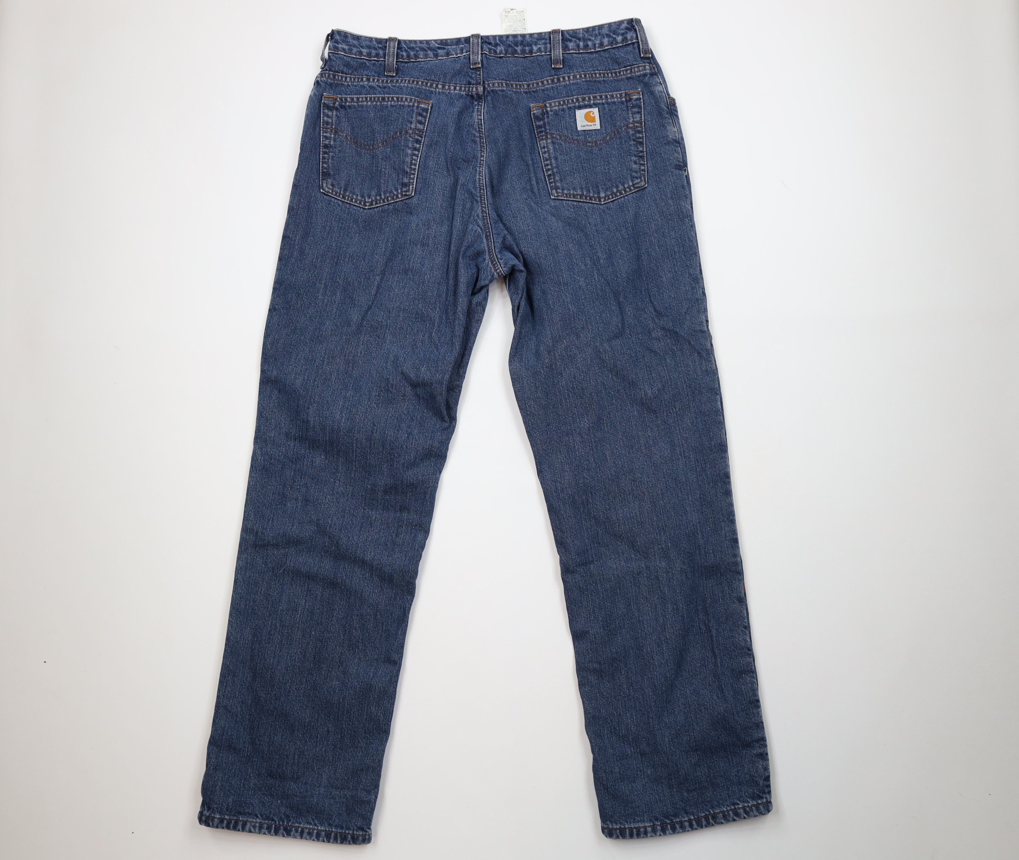 Carhartt Vintage Y2K Carhartt Lined Wide Leg Dungaree Jeans Blue Size 38" / US 16 / IT 52 - 10 Thumbnail