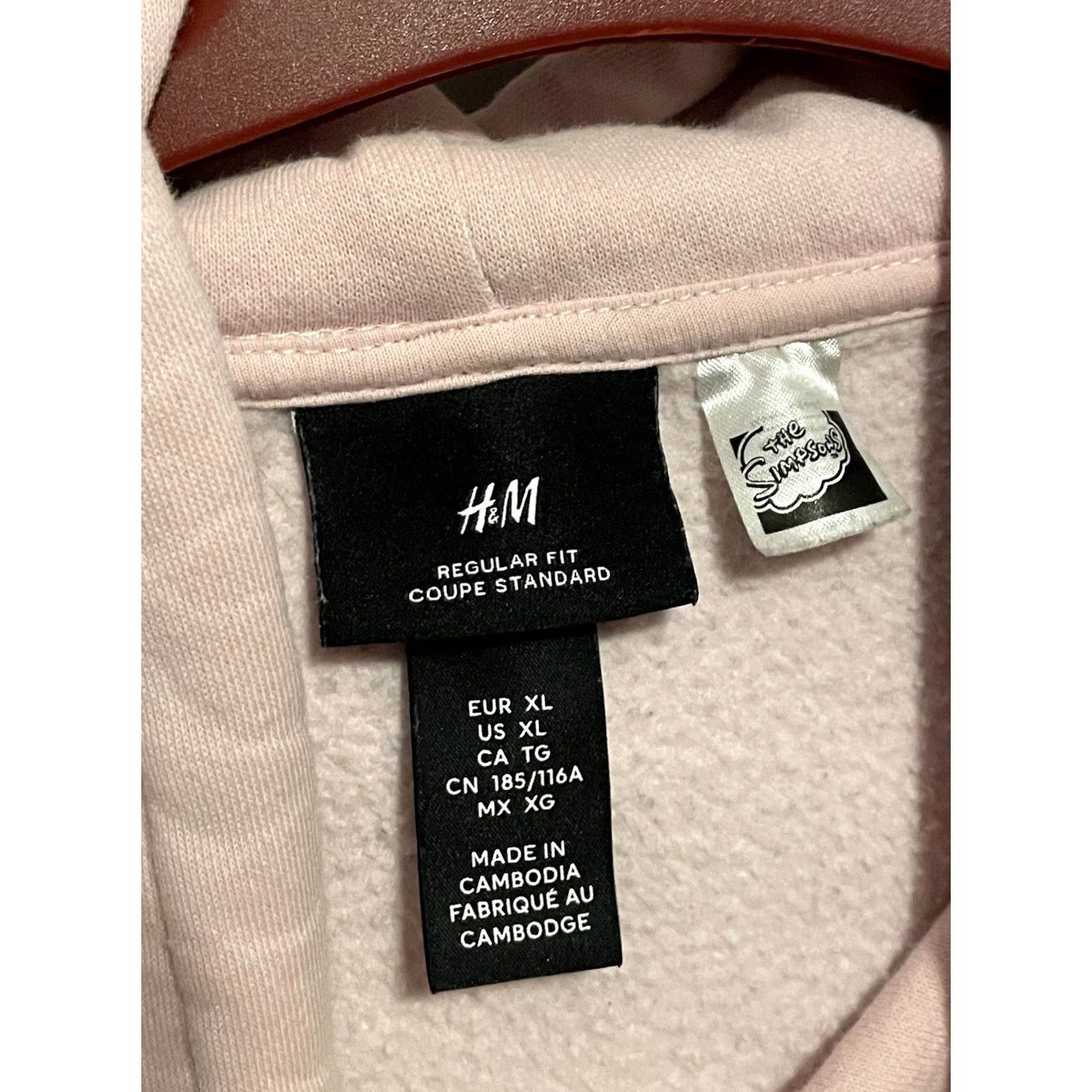 H&M The Simpsons X H&M Mr. Burns Embroidered Pink Hoodie XL Men Pullover Hoodie Oversized Cotton Embroidered Pink 90s Size US XL / EU 56 / 4 - 4 Thumbnail