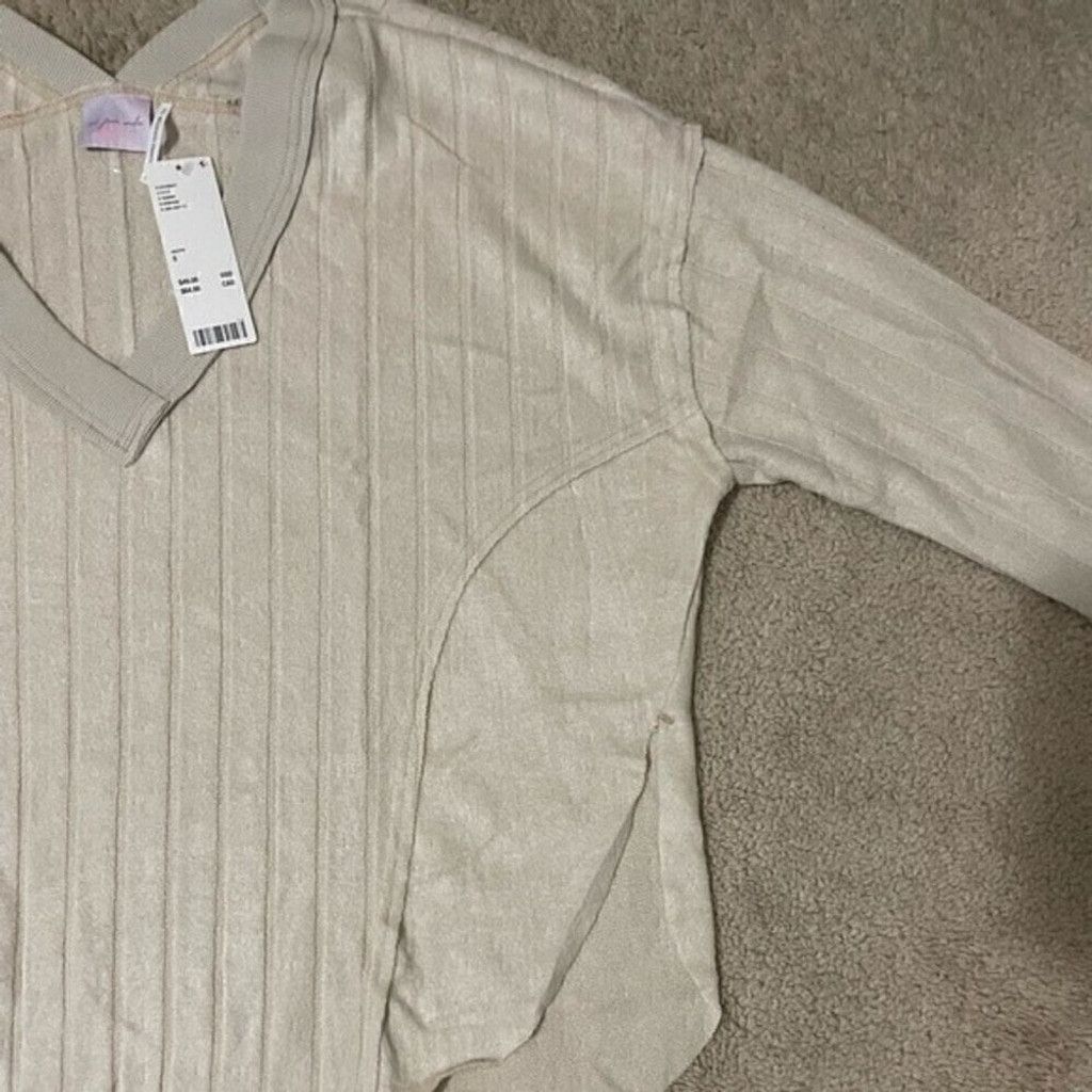 Urban Outfitters Urban Outfitters Neutral V-Neck Pullover, Relaxed Fit, Small Size S / US 4 / IT 40 - 7 Thumbnail