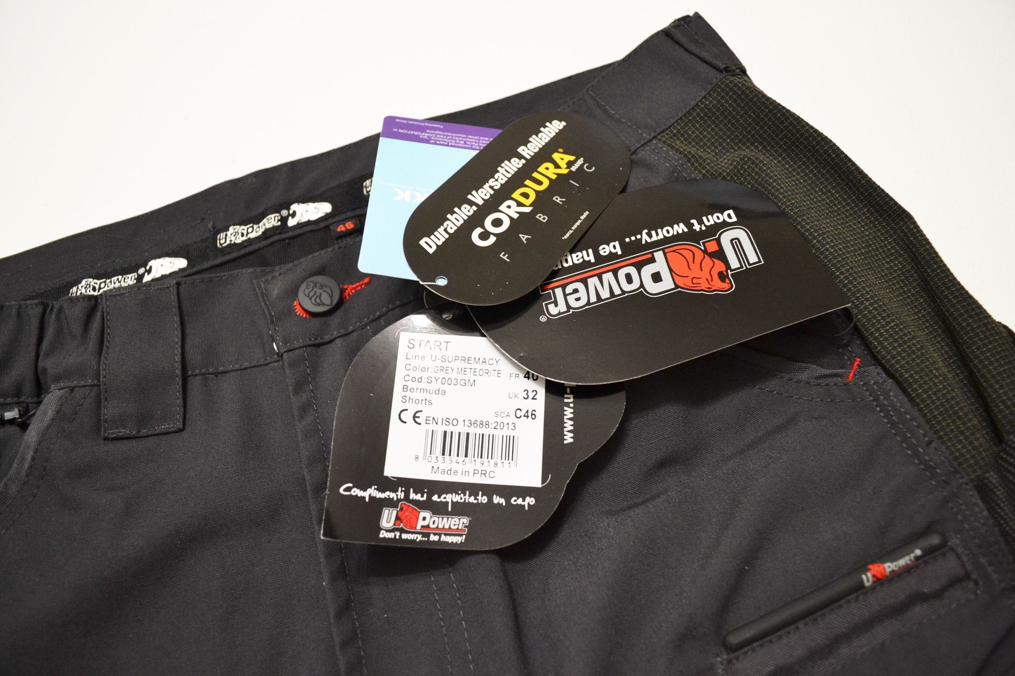 Other U-Power Workwear Cargo Bermuda Cordura Shorts Size US 30 / EU 46 - 2 Thumbnail
