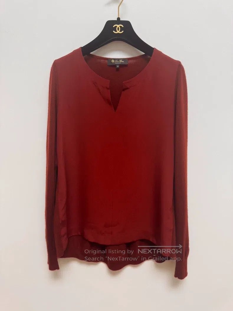 Loro Piana Loro Piana Deep Burgundy Silk and Cashmere Knit Sweater Size XS / US 0-2 / IT 36-38 - 2 Thumbnail