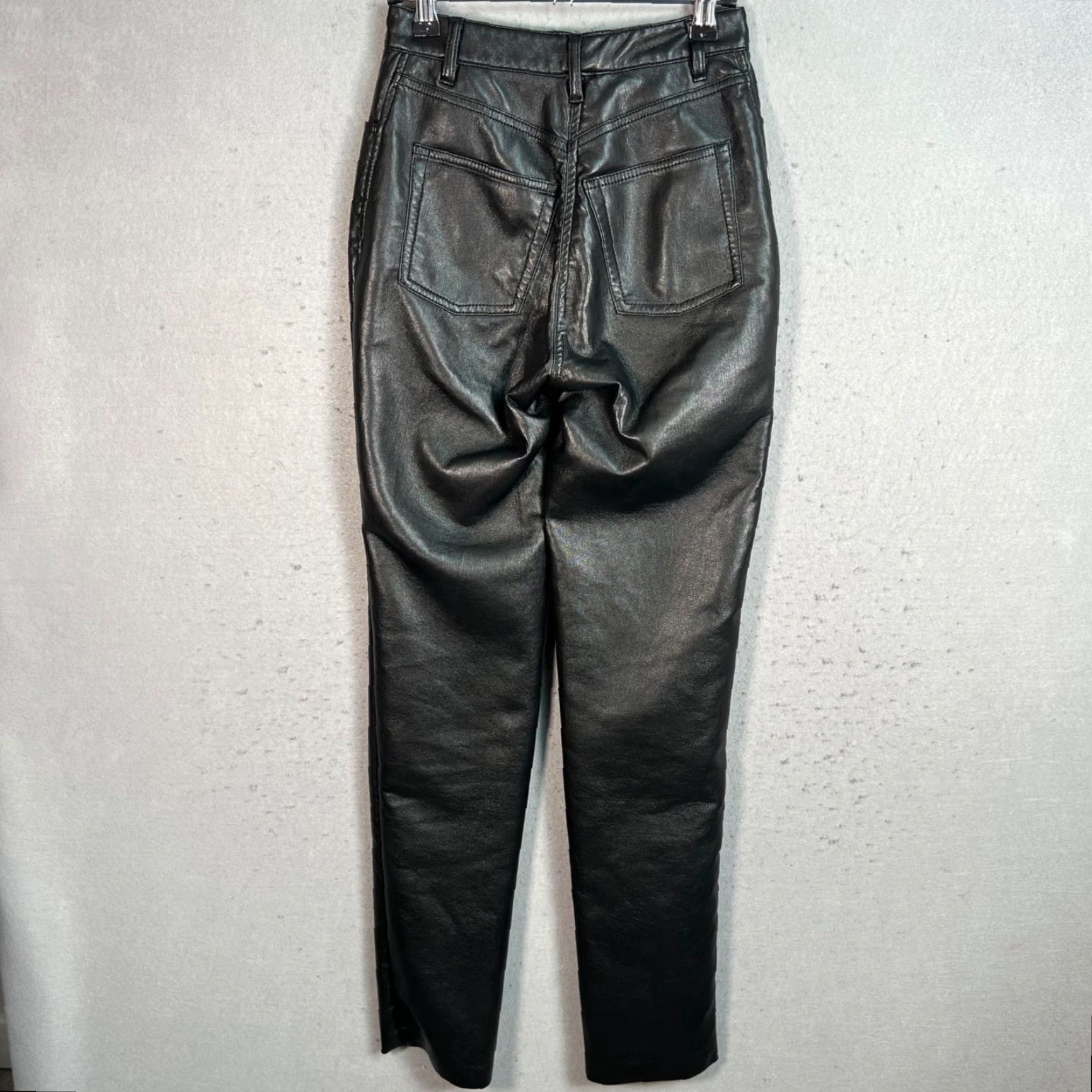 Vintage Wilfred Black Faux Leather High-Waisted Slim Fit Pants Womens Size 2 Size 26" / US 2 / IT 38 - 2 Thumbnail