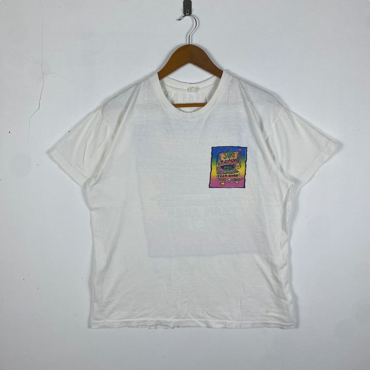 Other Vintage 90's SURF PSYCHO Team Rider Graphic Surf Tee Size US L / EU 52-54 / 3 - 3 Thumbnail