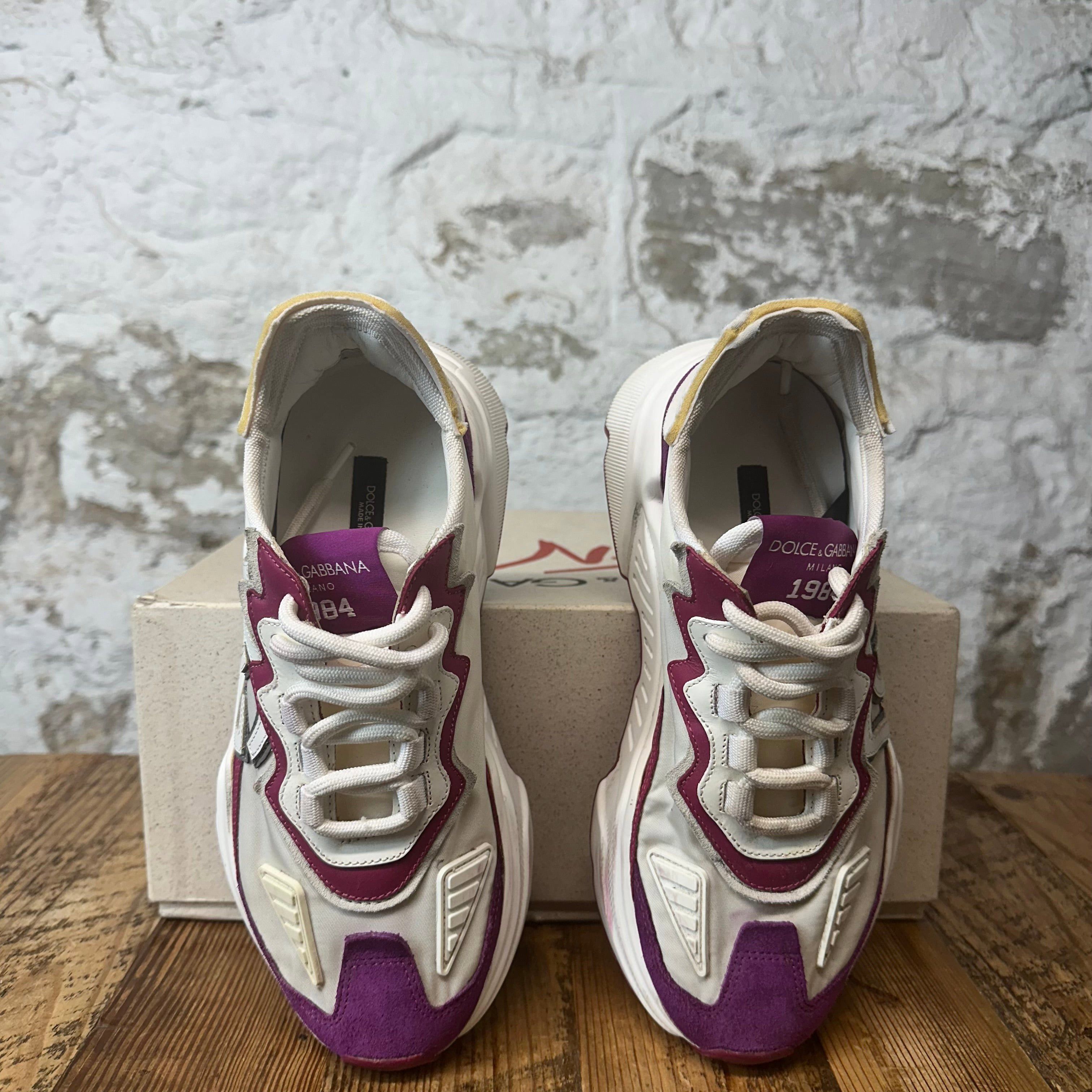 Dolce & Gabbana Dolce Gabbana White Purple Daymaster Sneaker Sz 5.5 (37.5) Size US 5.5 / EU 38 - 3 Thumbnail