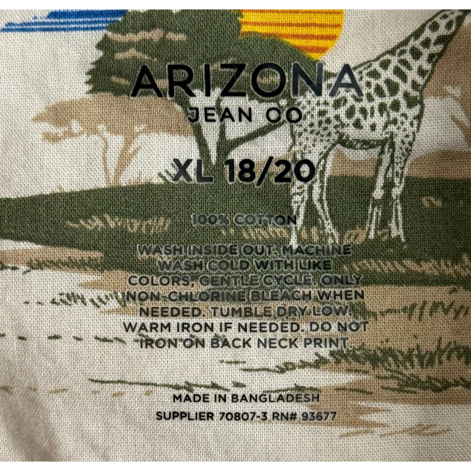 Arizona Jean Co. Safari Button Up Shirt XL Men’s Elephant Giraffe Arizona Size US XL / EU 56 / 4 - 3 Thumbnail