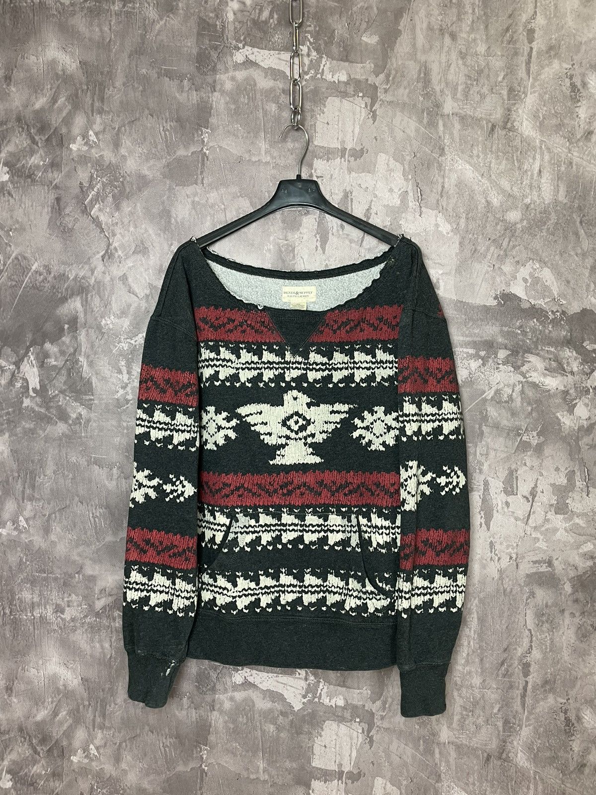 Denim & Supply Ralph Lauren × Japanese Brand × Vintage Denim & Supply Ralph Lauren Aztec vintage design sweatshirt Size M / US 6-8 / IT 42-44 - 1 Thumbnail