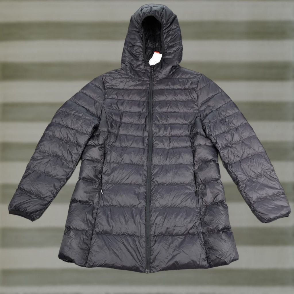 Baleaf Jacket Womens XL Black Down Puffer Coat Winter Long Zip Hoodie Packable - Womens Jacket