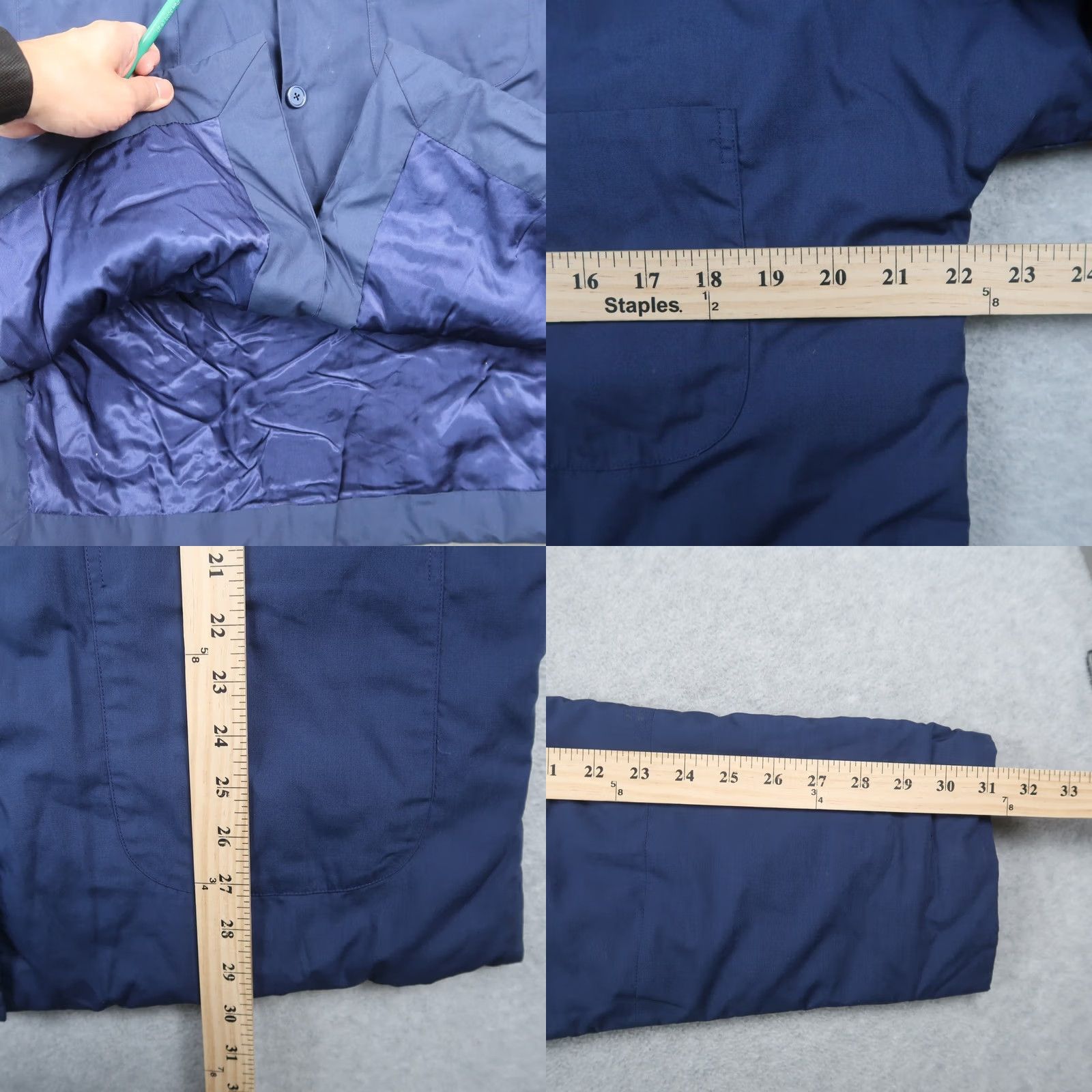 Vintage Vintage Chore Jacket XL Blue Lined Cotton Blend - 80s 90s Workwear, Men, Regular Fit, Button Accents, Solid Pattern, Vintage Brand Size US XL / EU 56 / 4 - 9 Thumbnail