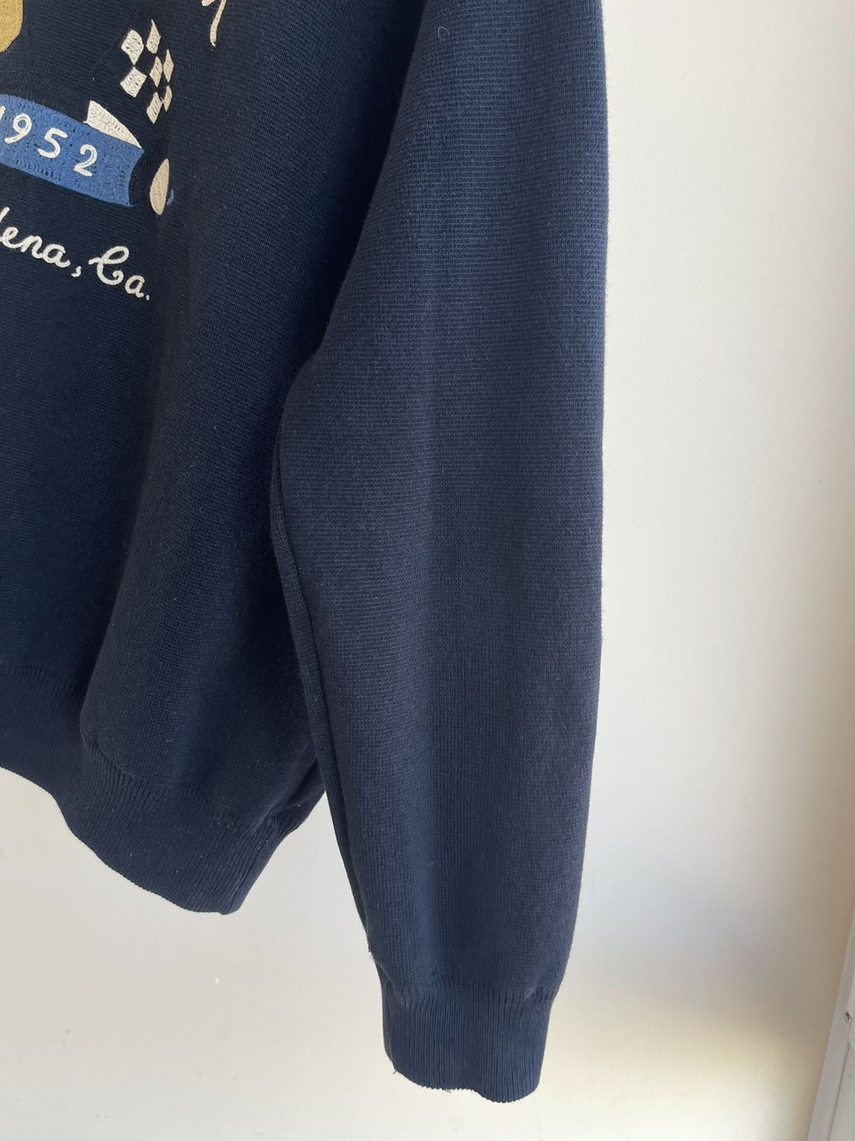 Japanese Brand Old Crow Speed Shop Glad Hand Belly Tank Knit Blouson Jacket Size US XL / EU 56 / 4 - 12 Thumbnail
