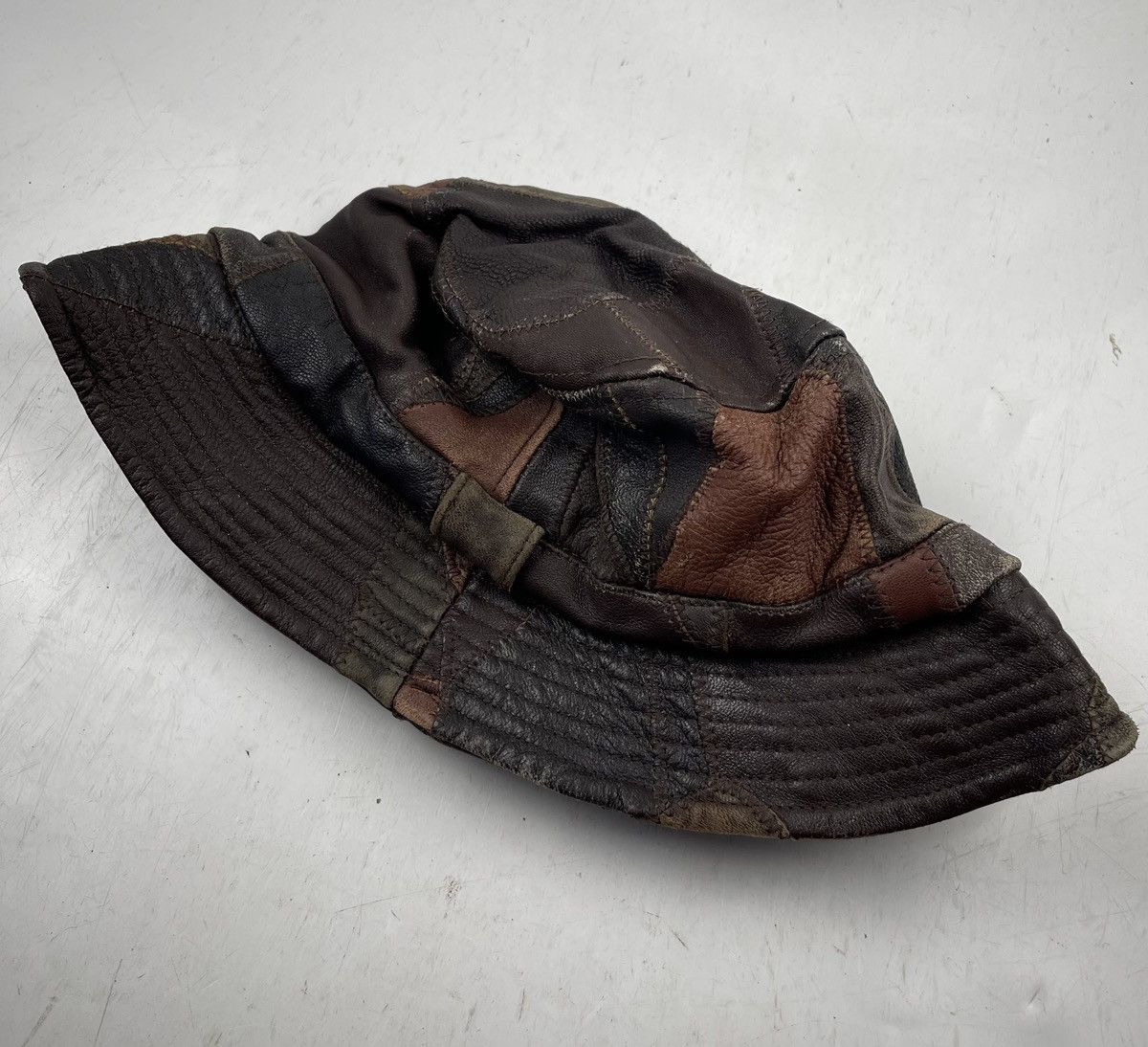 Japanese Brand very rare genuine leather patchwork hat tc48 Size ONE SIZE - 2 Thumbnail