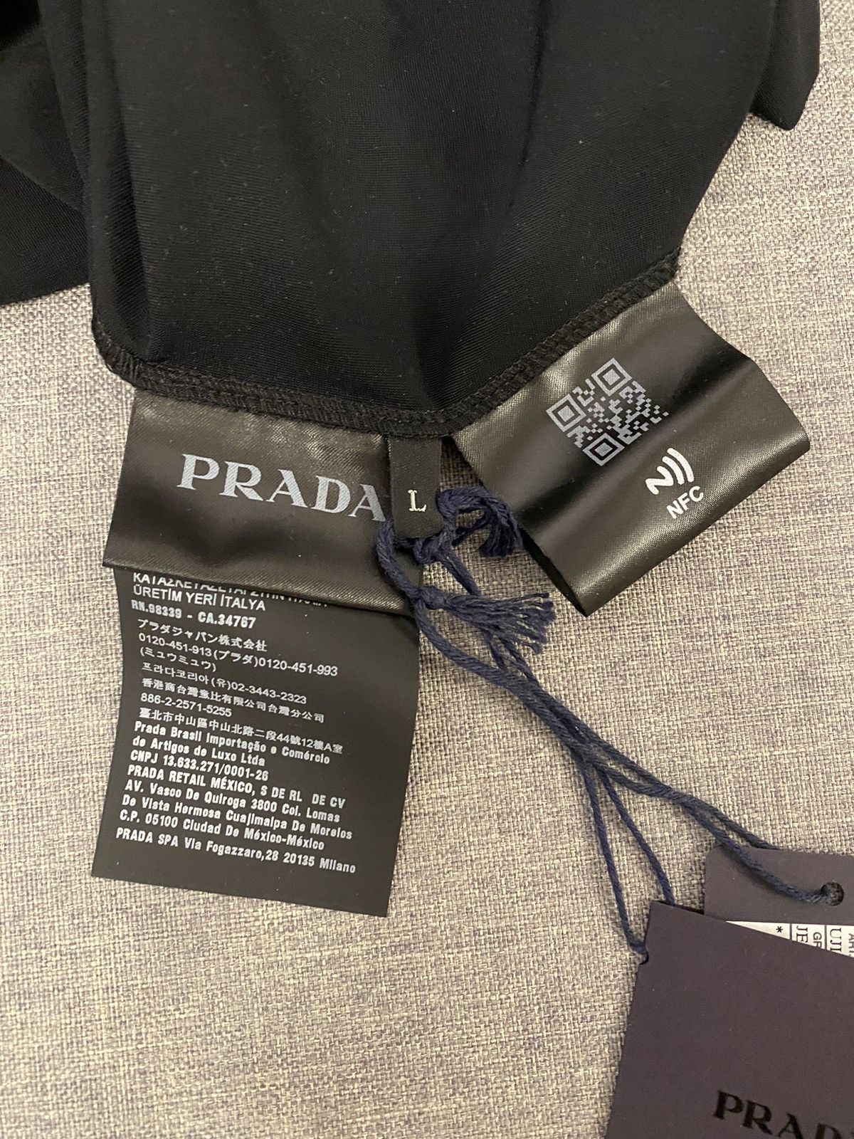 Prada Prada black technical nylon logo turtleneck jersey L Size US L / EU 52-54 / 3 - 6 Thumbnail