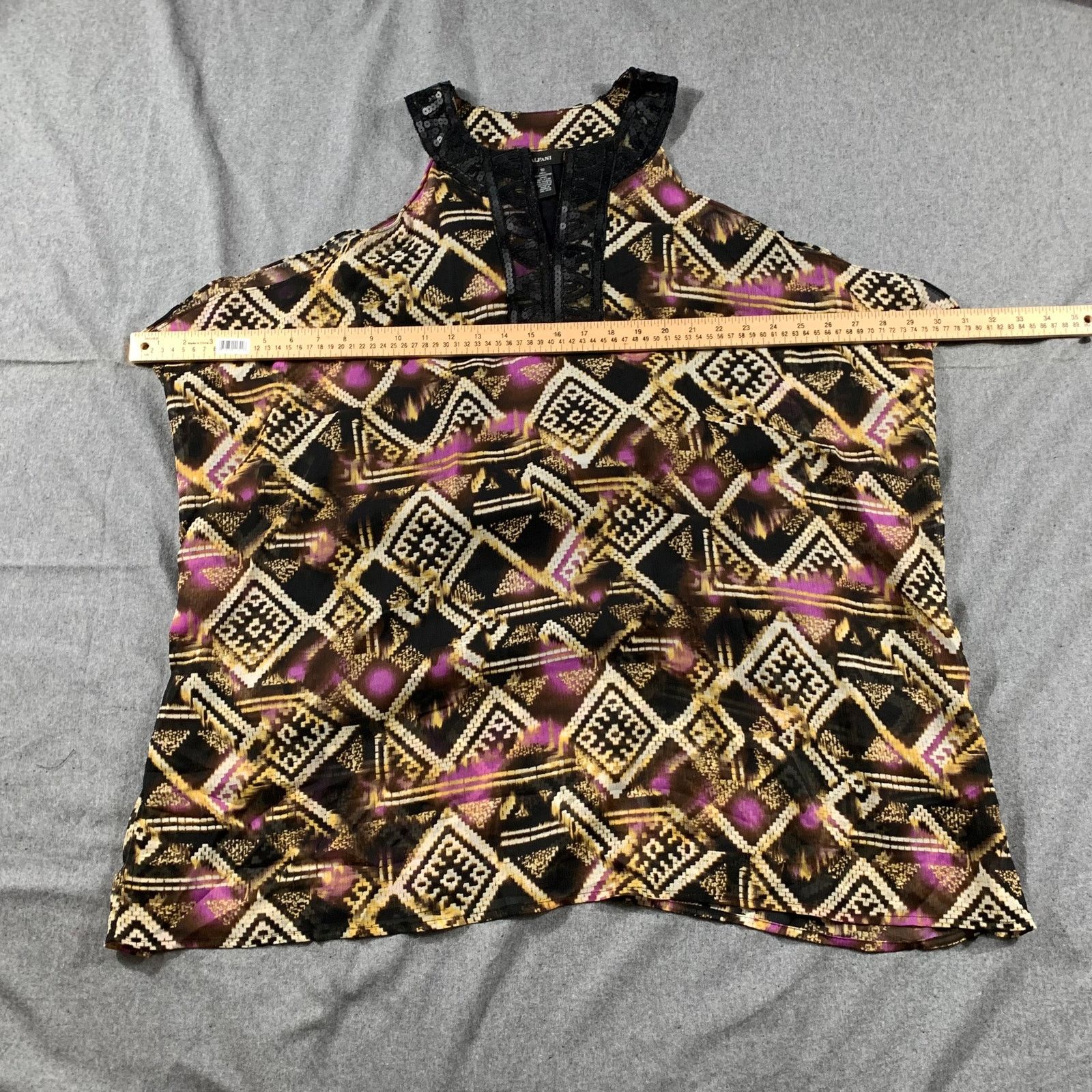 Alfani Alfani Top Womens Size 10 Tribal Pattern Multi Color Size L / US 10 / IT 46 - 3 Thumbnail