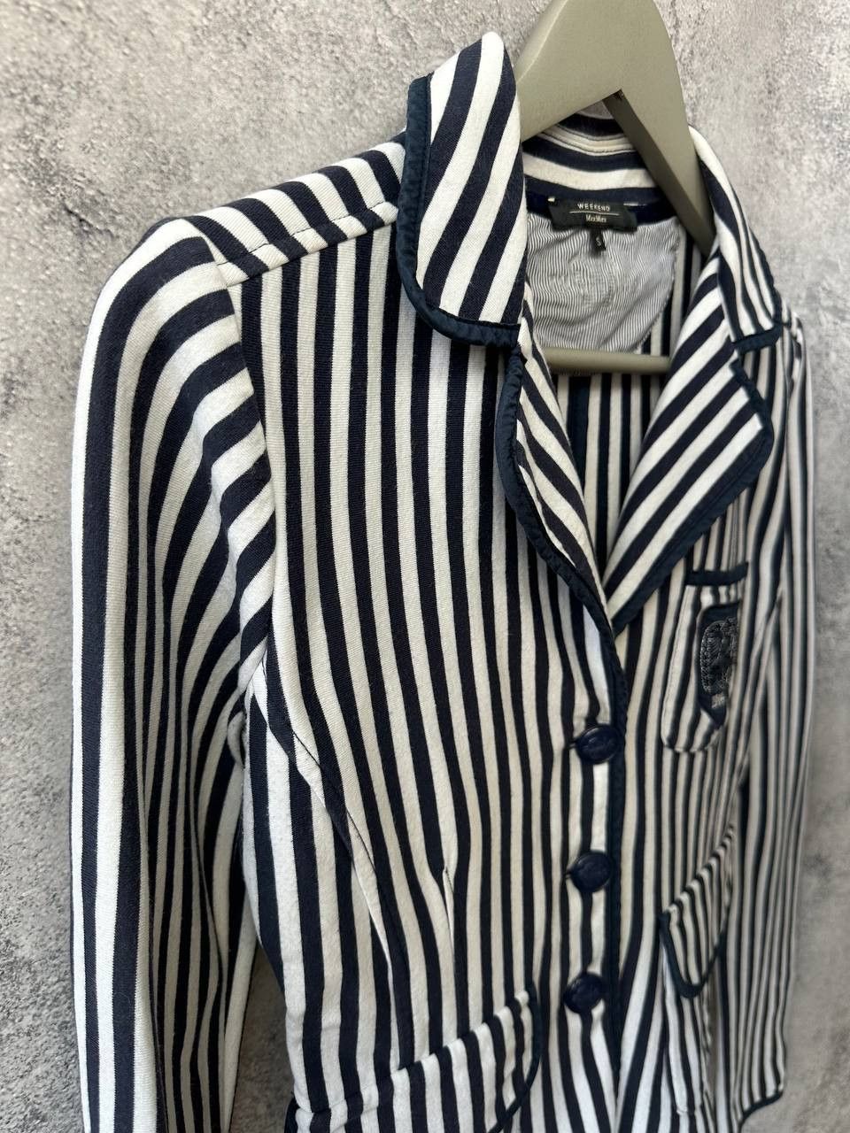 Designer × Weekend Max Mara Weekend Max Mara Striped Blazer Jacket Japan "W" Patch Size S / US 4 / IT 40 - 4 Thumbnail