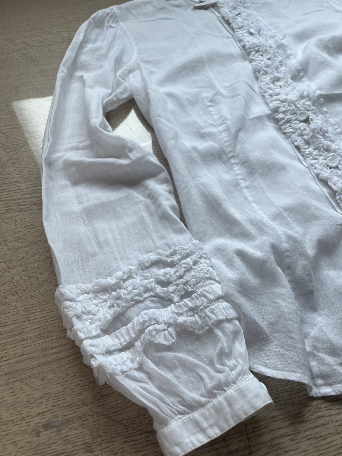 Jean Paul Gaultier 36 jean paul gaultier frill puff sleeve madarine blouse Size XS / US 0-2 / IT 36-38 - 4 Thumbnail