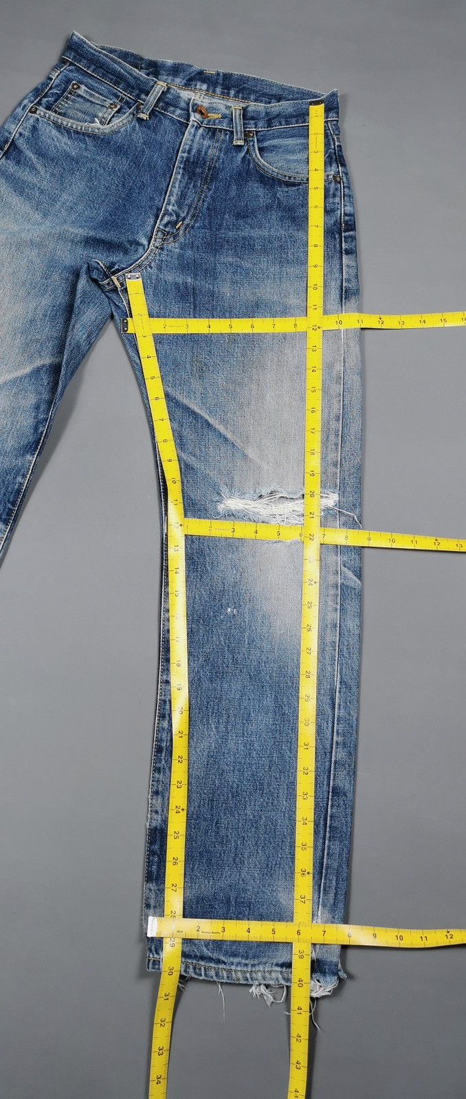 Edwin Thrashed Vintage Edwin Selvedge J505ZX Distressed Jeans Size US 27 - 14 Thumbnail