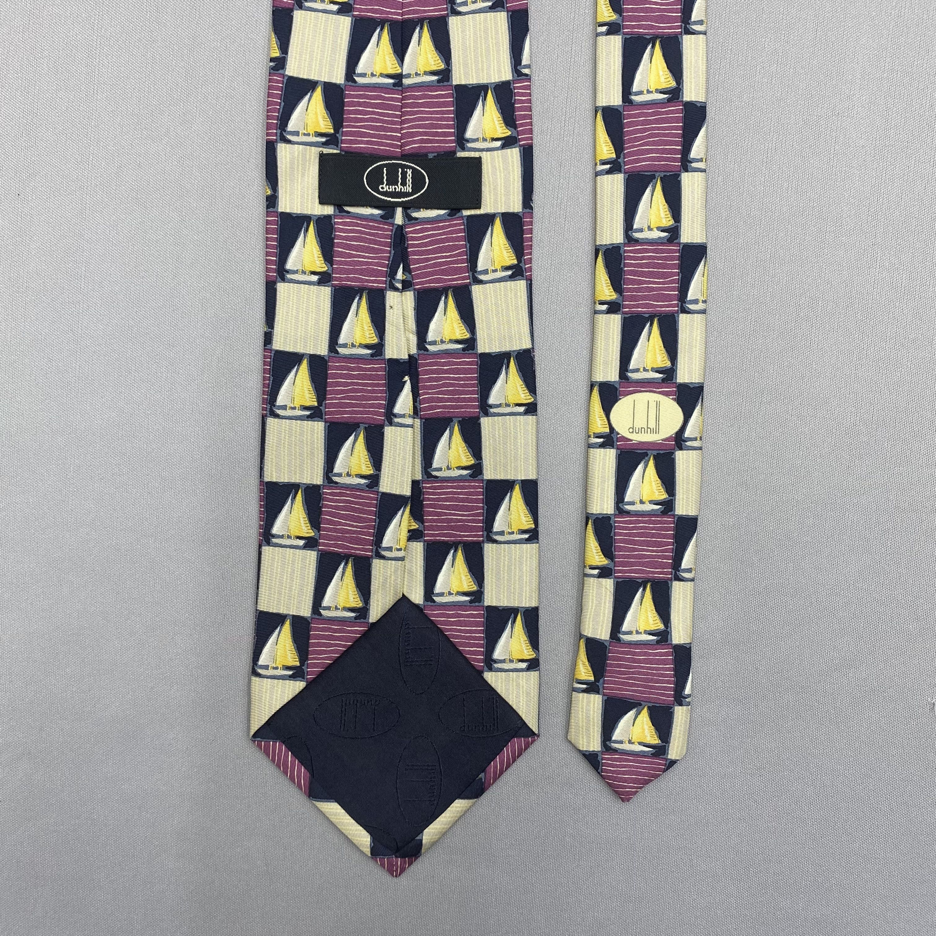 Alfred Dunhill Vintage Dunhill SILK Necktie Cravate Pure Silk Neck Tie Size ONE SIZE - 6 Thumbnail