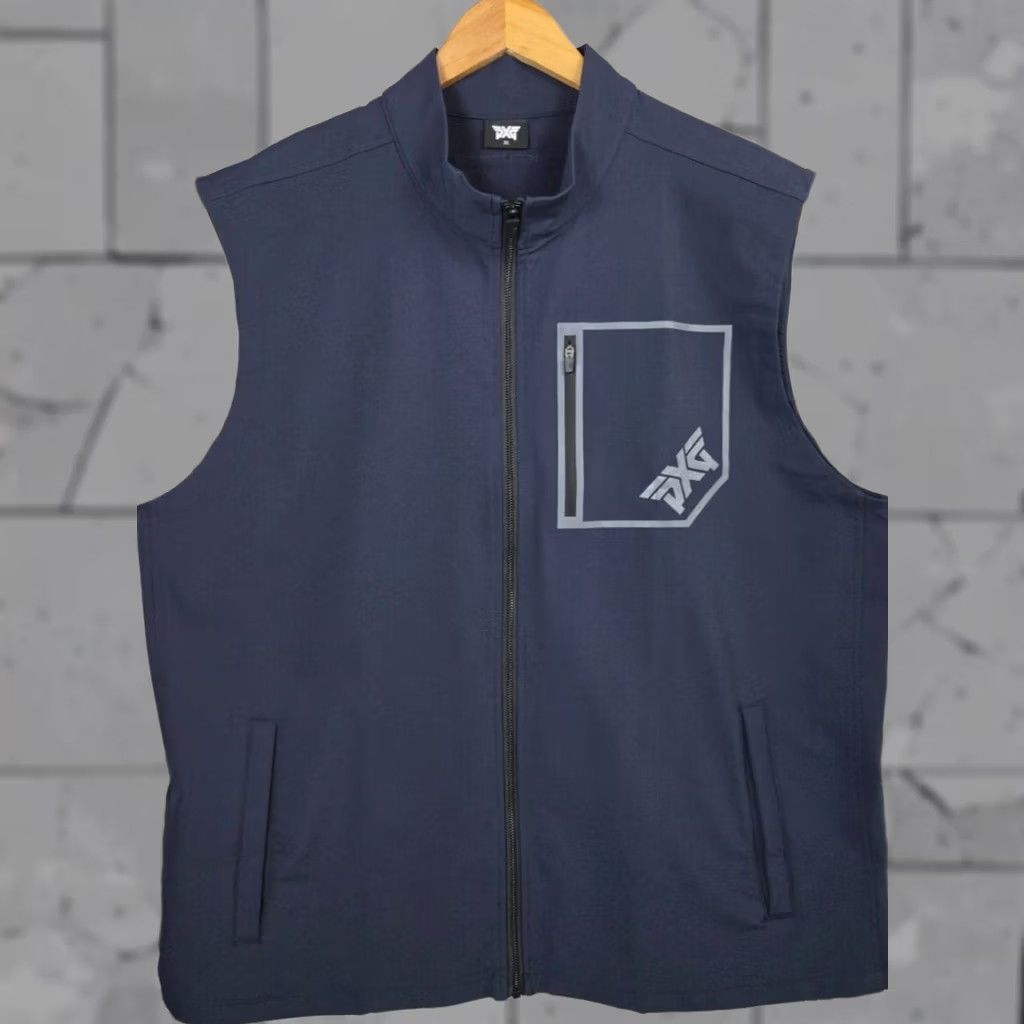 Vintage PXG Mens Size 2XL Canvassed Nylon Full Zip Vest Navy Blue Golf Sleeveless Size US XXL / EU 58 / 5 - 1 Thumbnail
