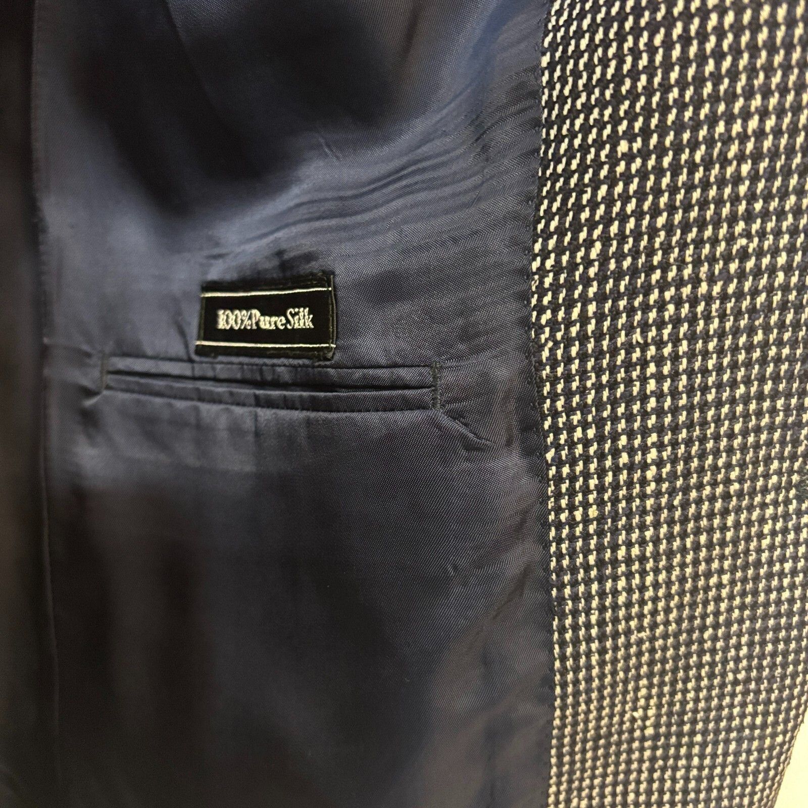 Other Louis Raphael Men's 37-38R Sport Coat Blazer Black White Sil Size 38R - 11 Thumbnail