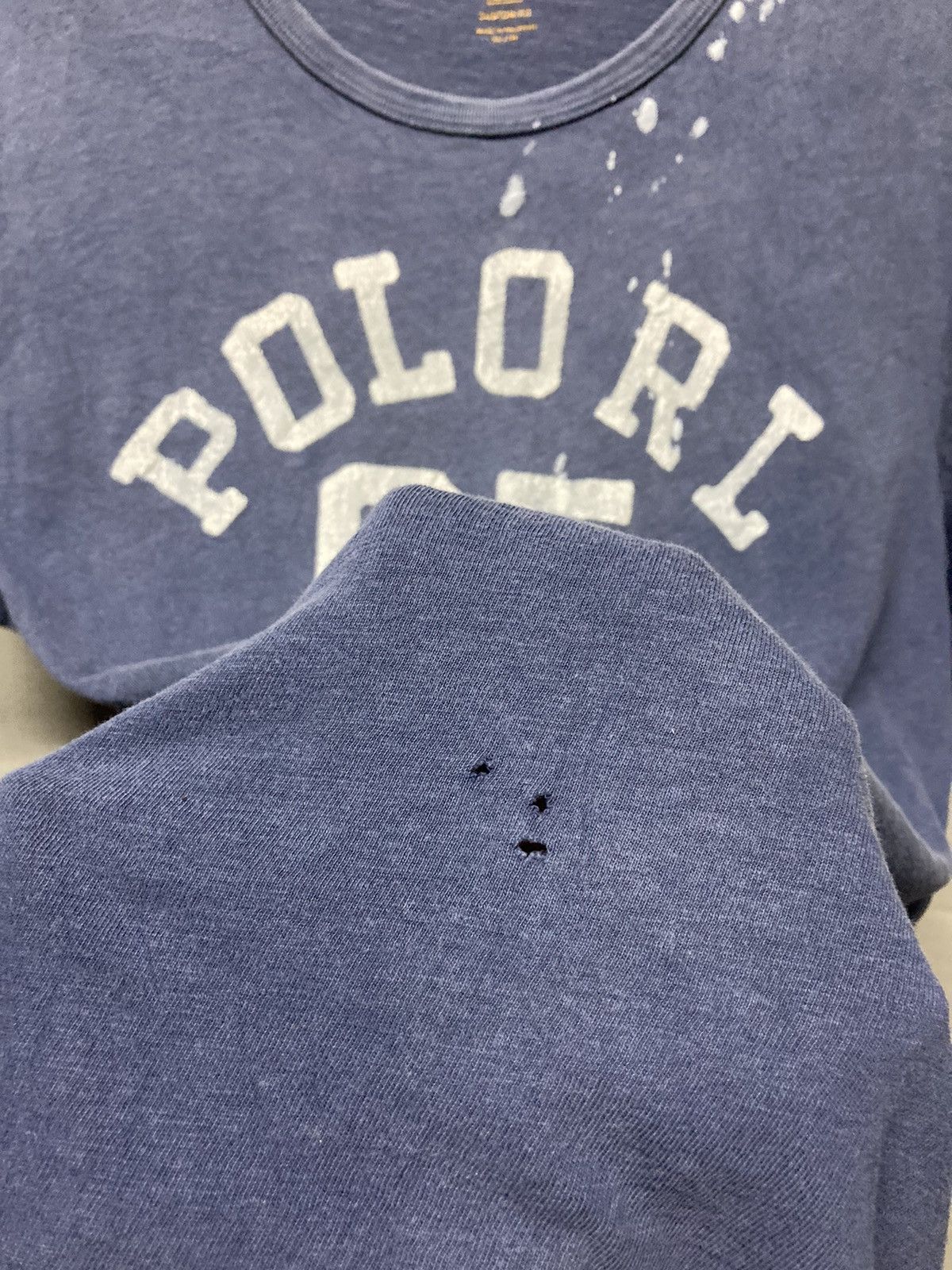 Polo Ralph Lauren × Vintage Vintage Polo Ralph Lauren Distressed Crewneck Tee Size US L / EU 52-54 / 3 - 7 Thumbnail