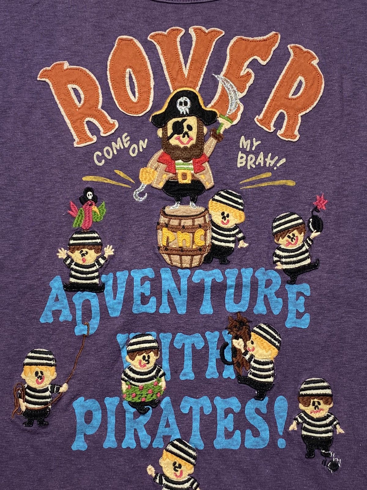 Angel Blue × Hysteric Glamour × Japanese Brand 2000s Rough Japan - Rover Pirates Embroidery Patchwork Tee Size US M / EU 48-50 / 2 - 4 Thumbnail