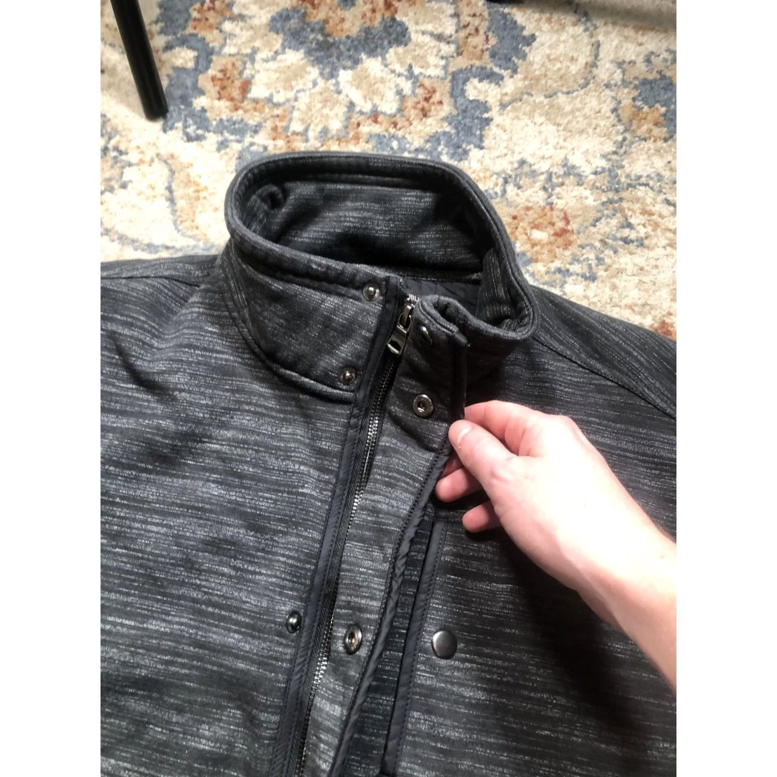 Banana Republic Banana Republic Jacket Mens L Gray Mock Neck Full Zip Knit Casual Sweater Size US L / EU 52-54 / 3 - 7 Thumbnail