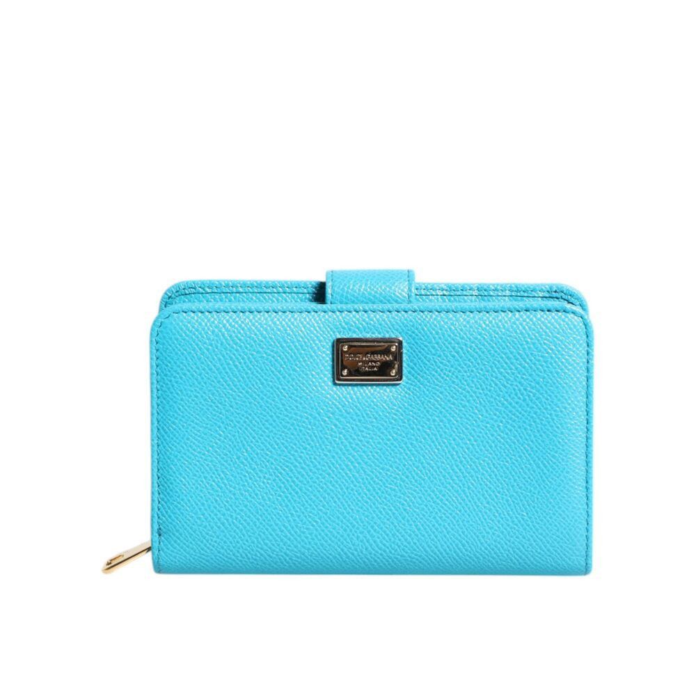 Dolce & Gabbana Dolce & Gabbana Light Blue Leather Bifold Continental Clutch Size ONE SIZE - 1 Thumbnail