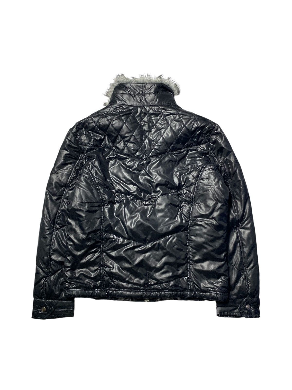 Spinach Faux Fur Bikers Jacket