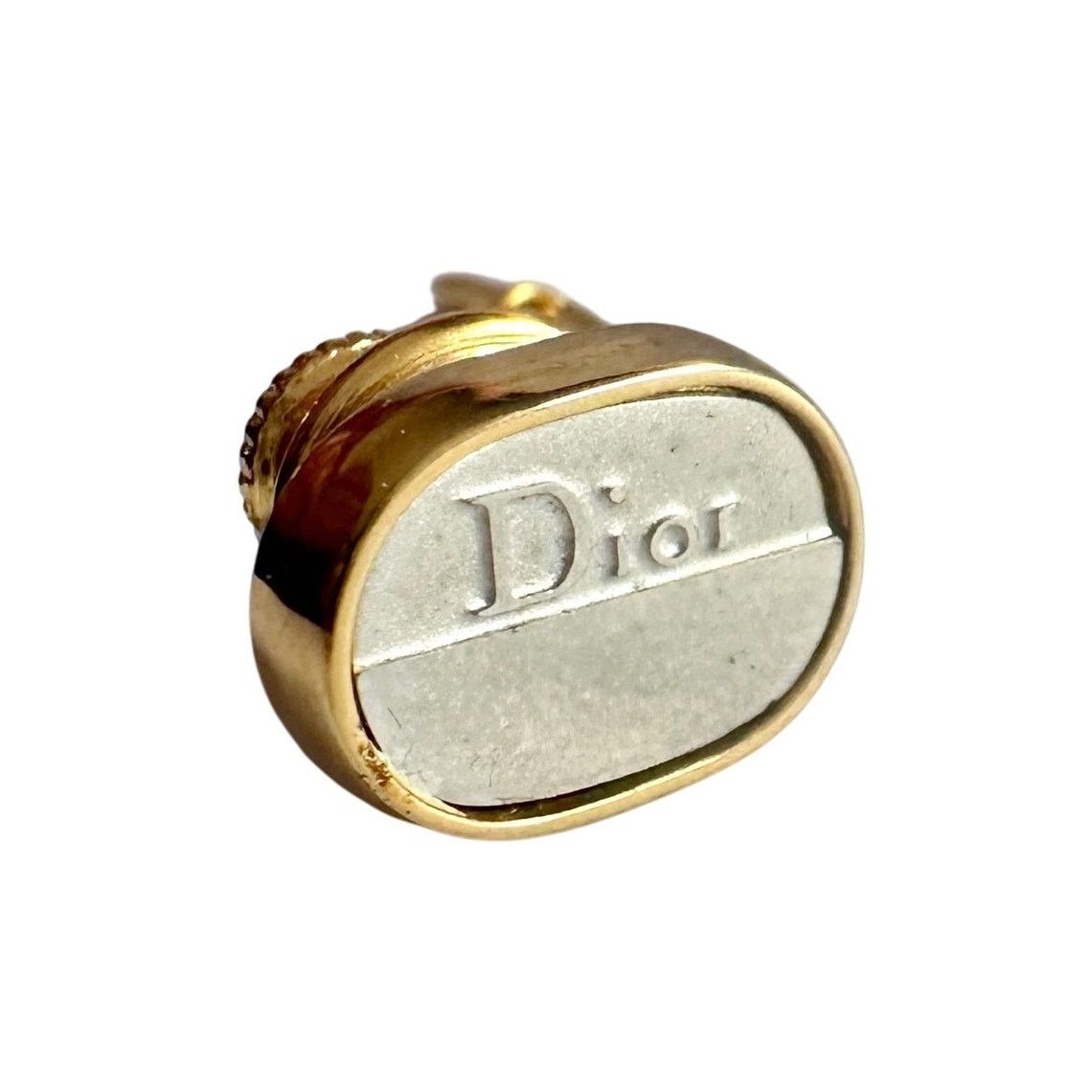 Dior Dior Men's Two Tone Tie Pin - Textured Oval with Logo Size ONE SIZE - 1 Thumbnail