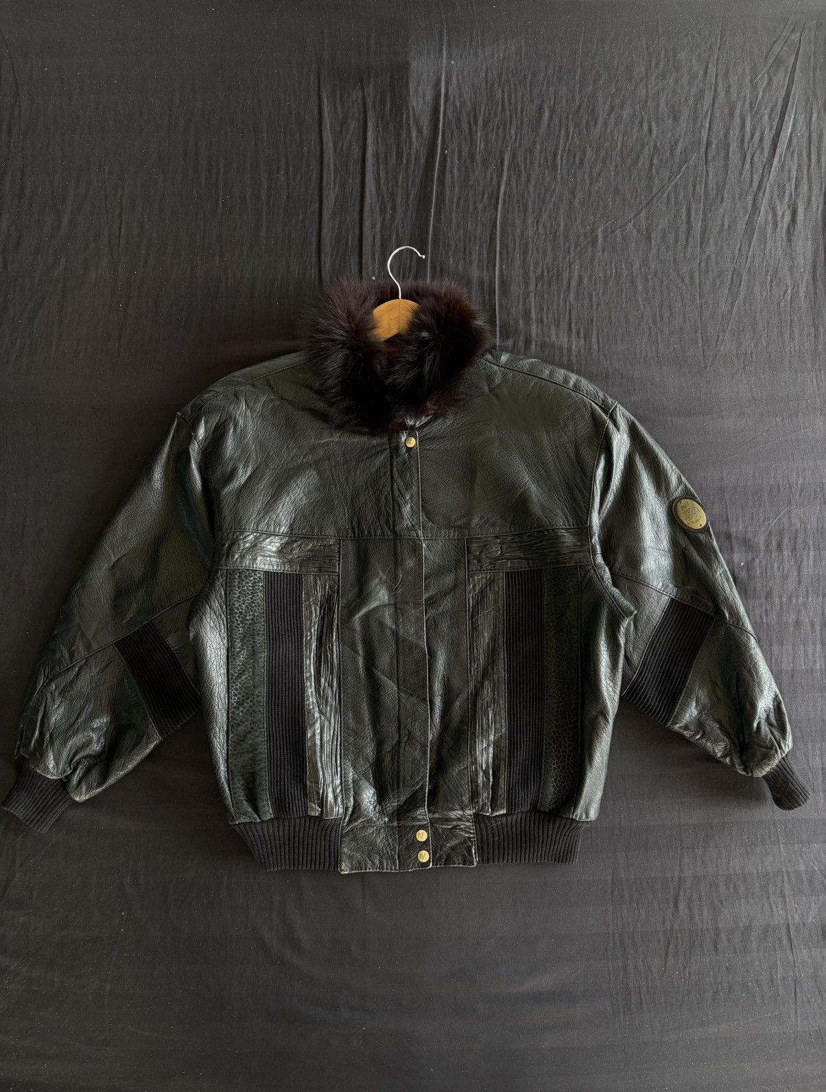 Leather Vintage 80s Noblesse Leather Blouson Jacket w/ Fur Collar Size US L / EU 52-54 / 3 - 1 Thumbnail