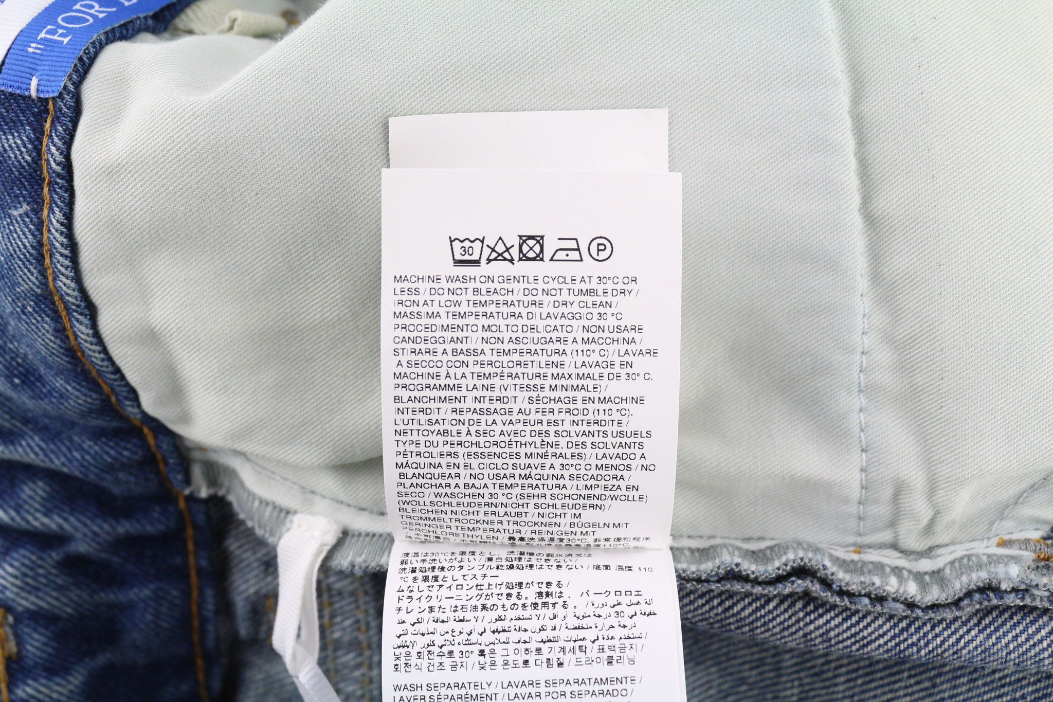 Off-White W27 Slim Flared Washed Zipped Cotton Blue 80242 Size 27" / US 4 / IT 40 - 8 Thumbnail