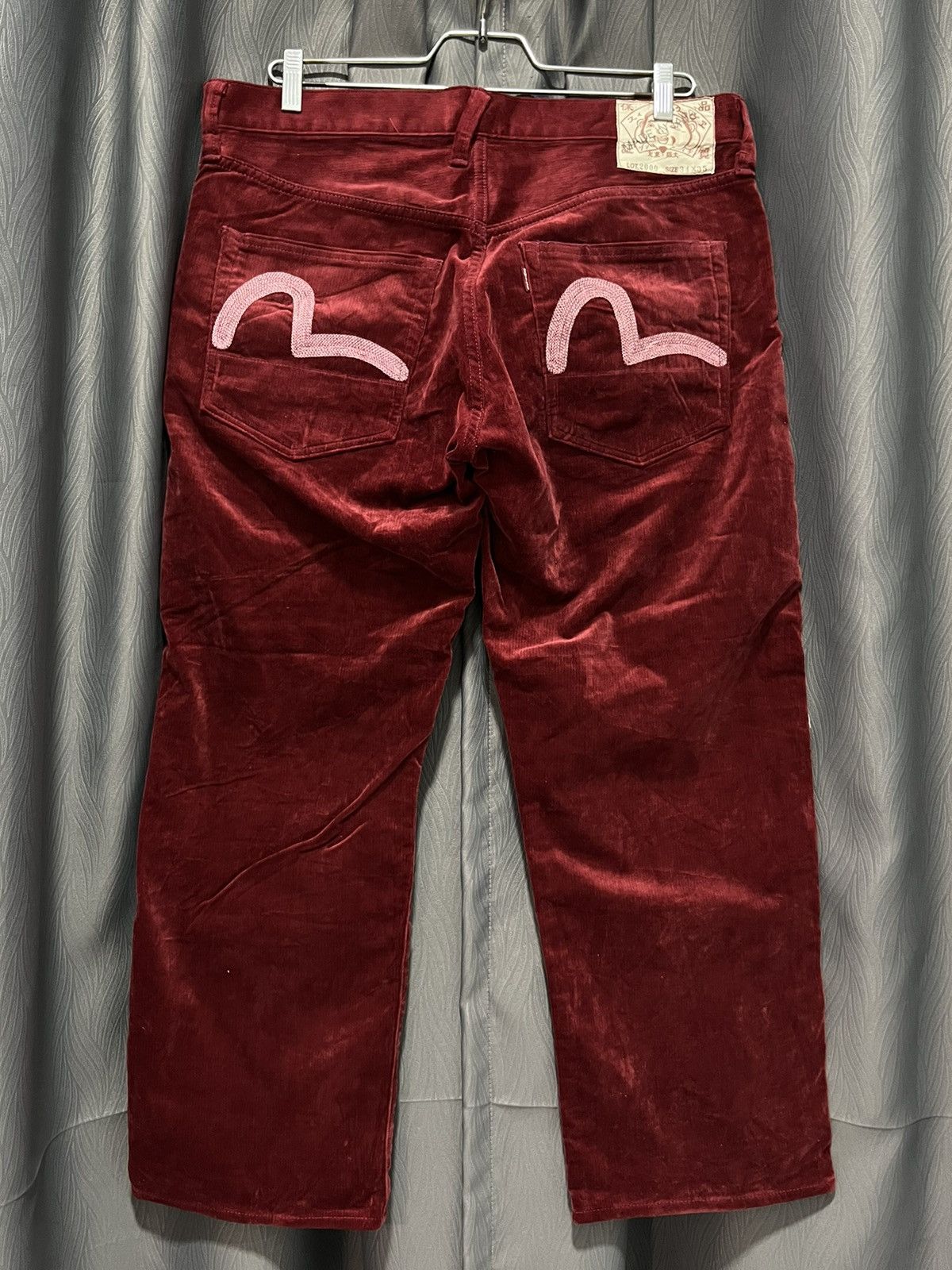 Evisu × Japanese Brand RARE! Evisu Japan Maroon Corduroy Pants Size US 35 - 2 Thumbnail