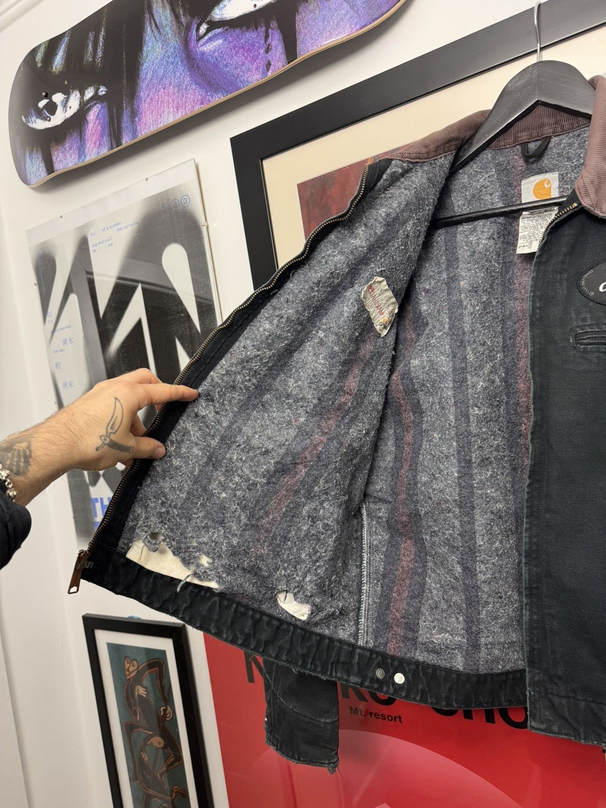Carhartt RARE Vintage 90s Carhartt Detroit Jacket Black Deftones Fade Size US M / EU 48-50 / 2 - 8 Thumbnail