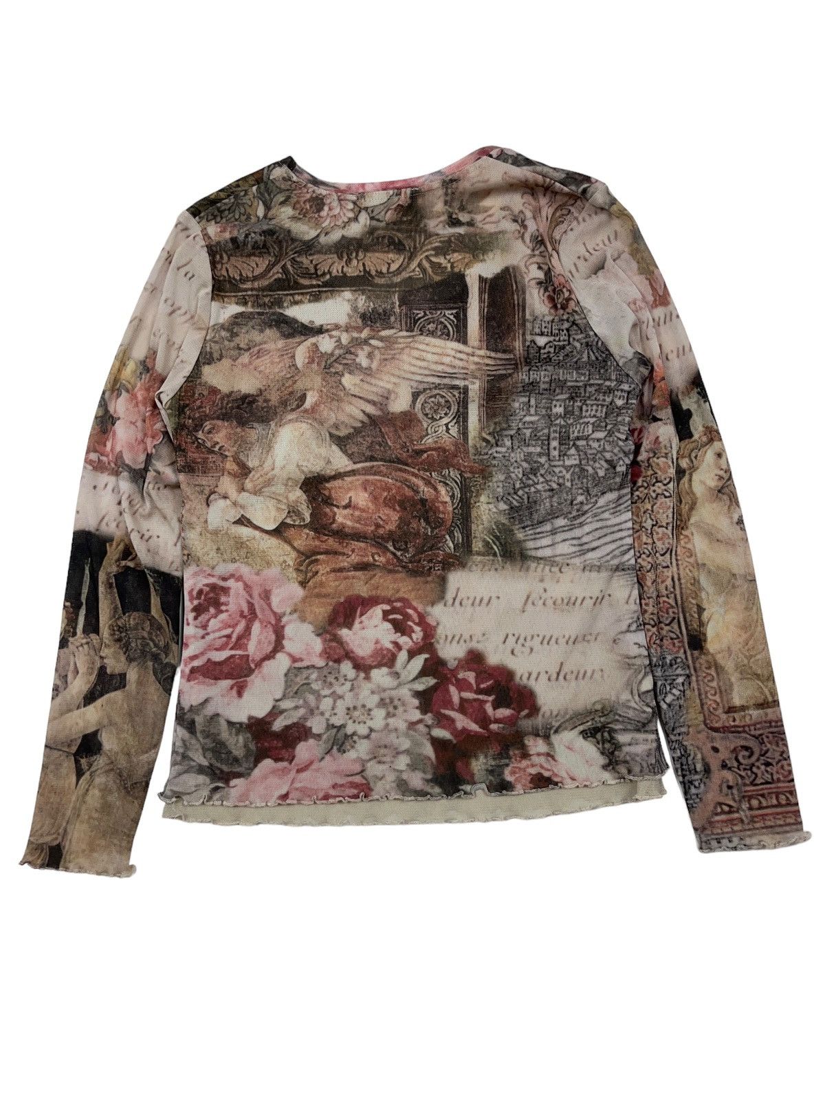 Seditionaries Amazing Renaissance Mesh Blouse Top All Over Print y2k Size M / US 6-8 / IT 42-44 - 2 Thumbnail