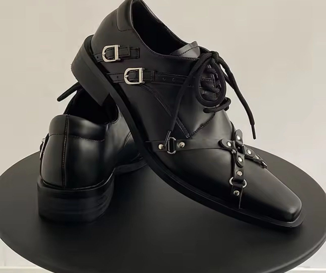 Other Streetwear PU Leather Rivets Casual Designer Boots Loafers Size US 9 / EU 42 - 4 Thumbnail