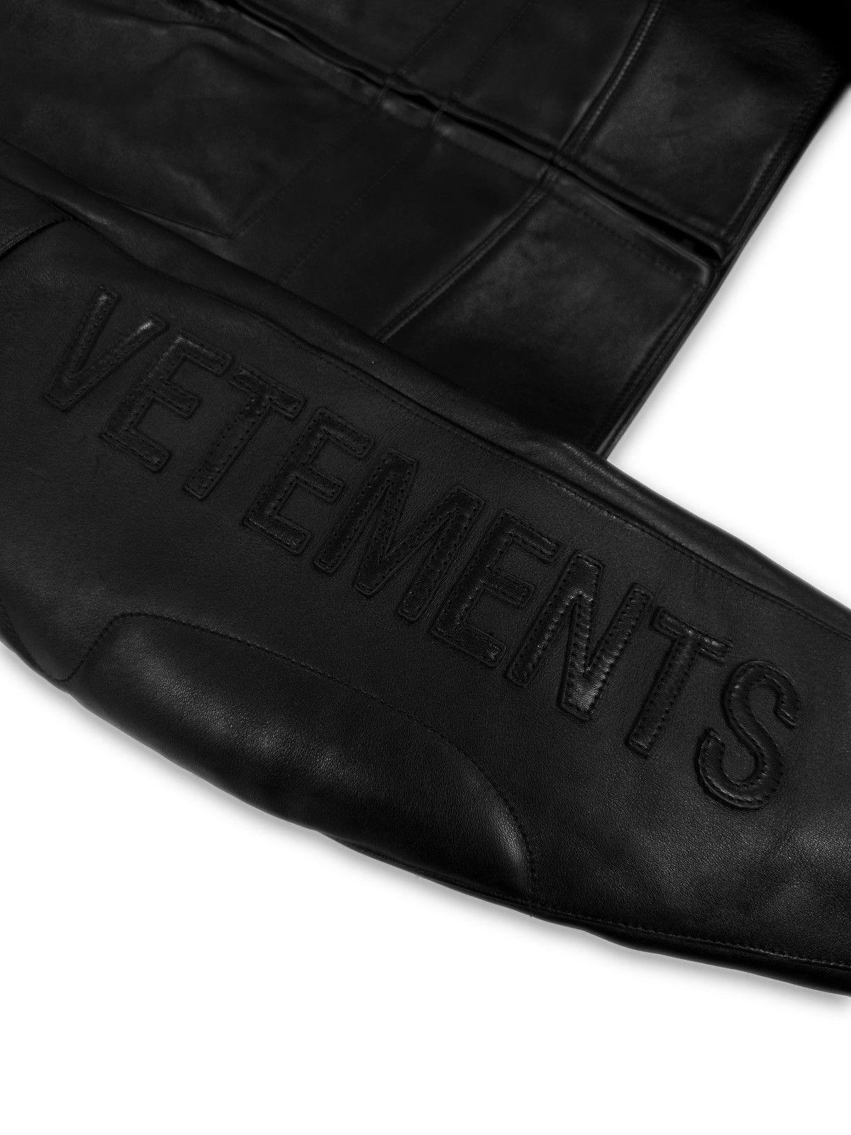 Vetements SS17 Vetements ‘Polizei’ Black Leather Moto Biker Jacket Size US XS / EU 42 / 0 - 6 Thumbnail