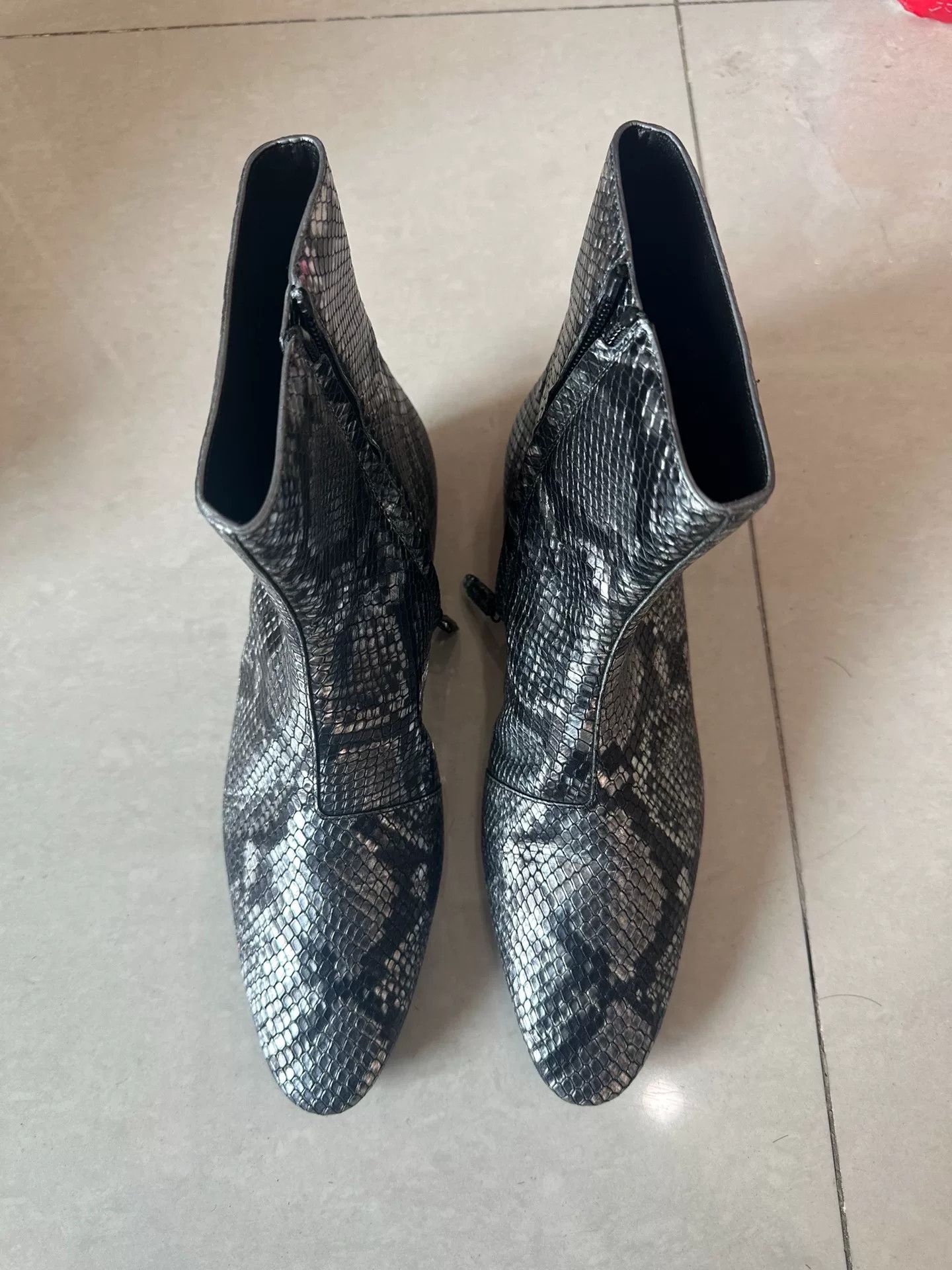 Balenciaga Snake Print Ankle Boots Size 37
