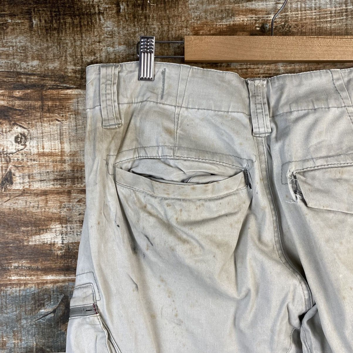 Japanese Brand DL Xebec White thrased dirty Cargo Multipocket Pants #C777 Size US 33 - 18 Thumbnail