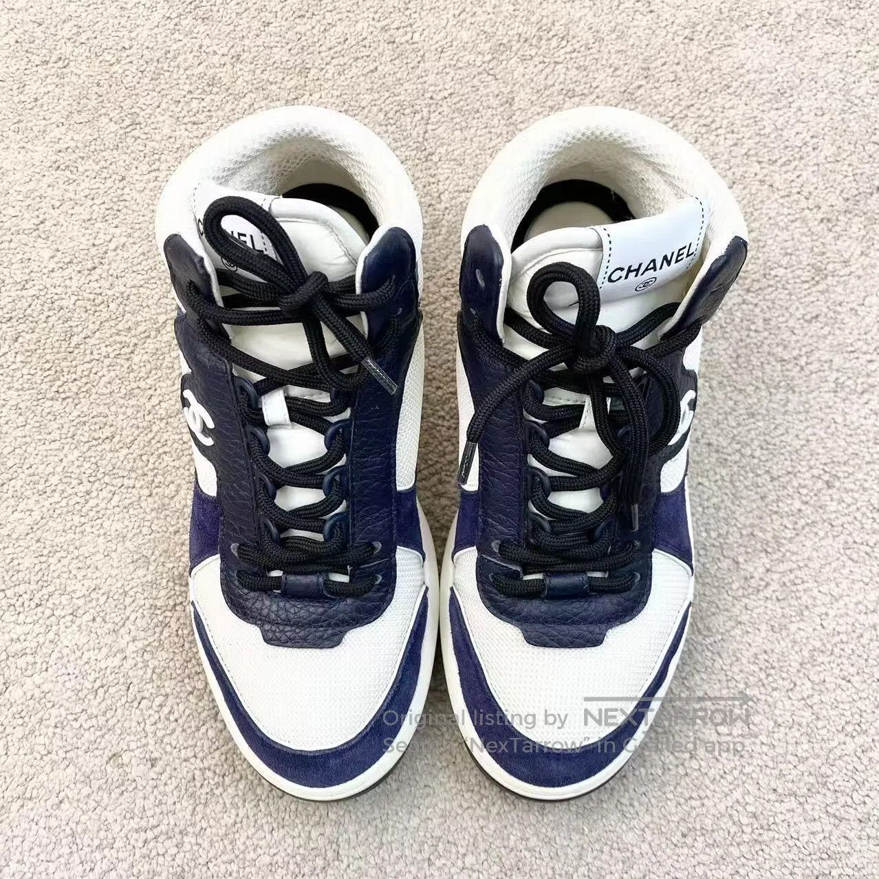 Chanel Chanel Blue and white high-top sneakers| Size US 6 / IT 36 - 2 Thumbnail