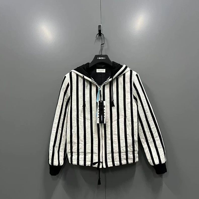 Saint Laurent Paris Striped hooded zip jacket 2505-Nextarro