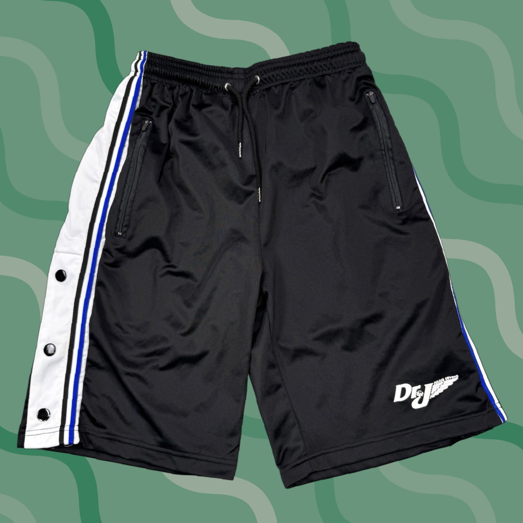 Julius Dr J Julius Erving shorts Mens L Basketball Satin Blue with Drawstring Pockets Vintage 70s 80s NBA Y2K Size US 33 - 1 Thumbnail